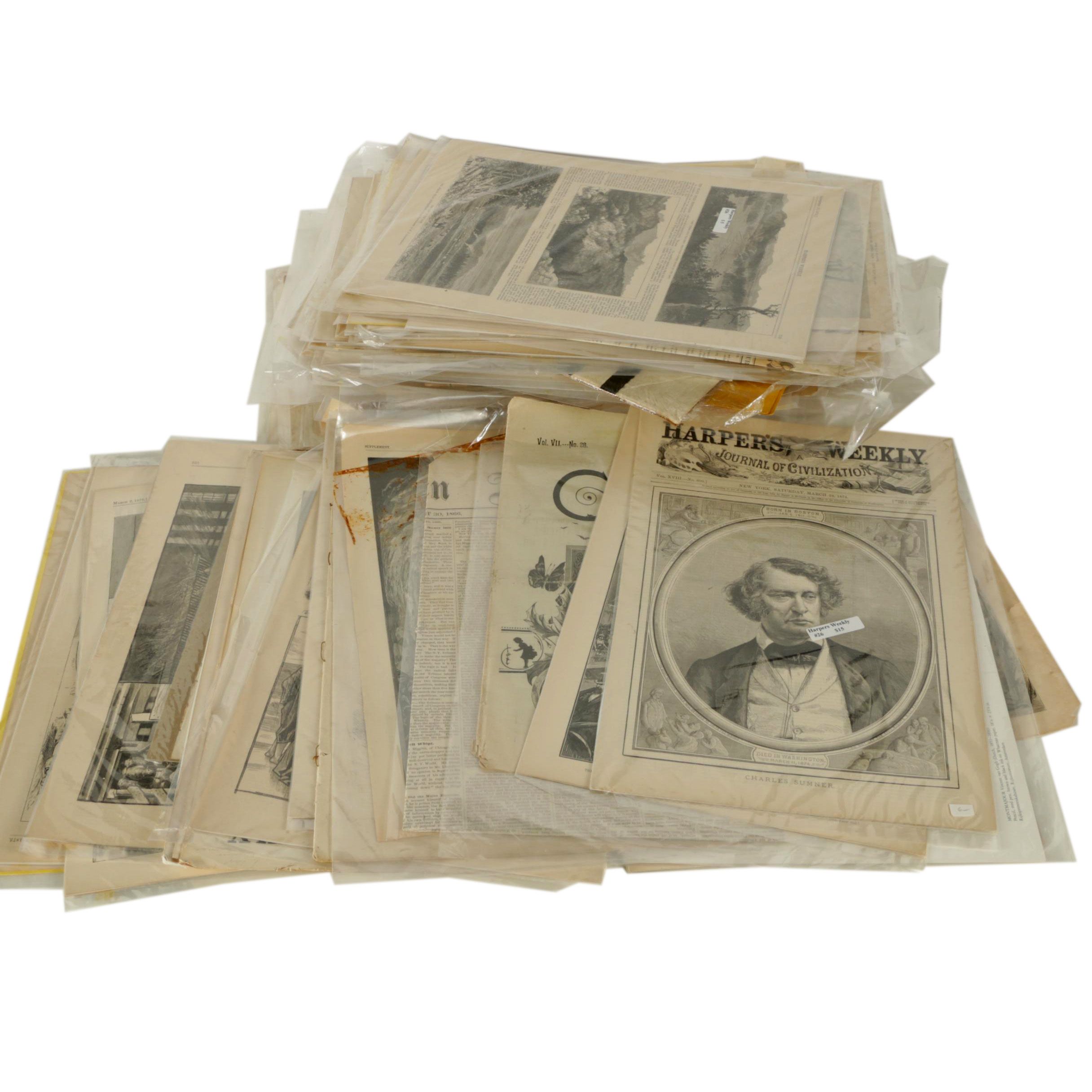 Collection of Engravings and Prints Including "Harper's Weekly"