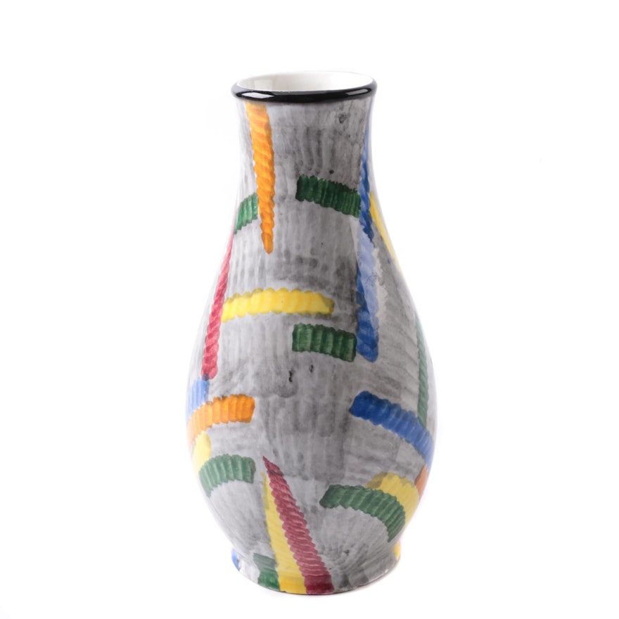 SMF Schramberg Hand-Painted Art Pottery Vase