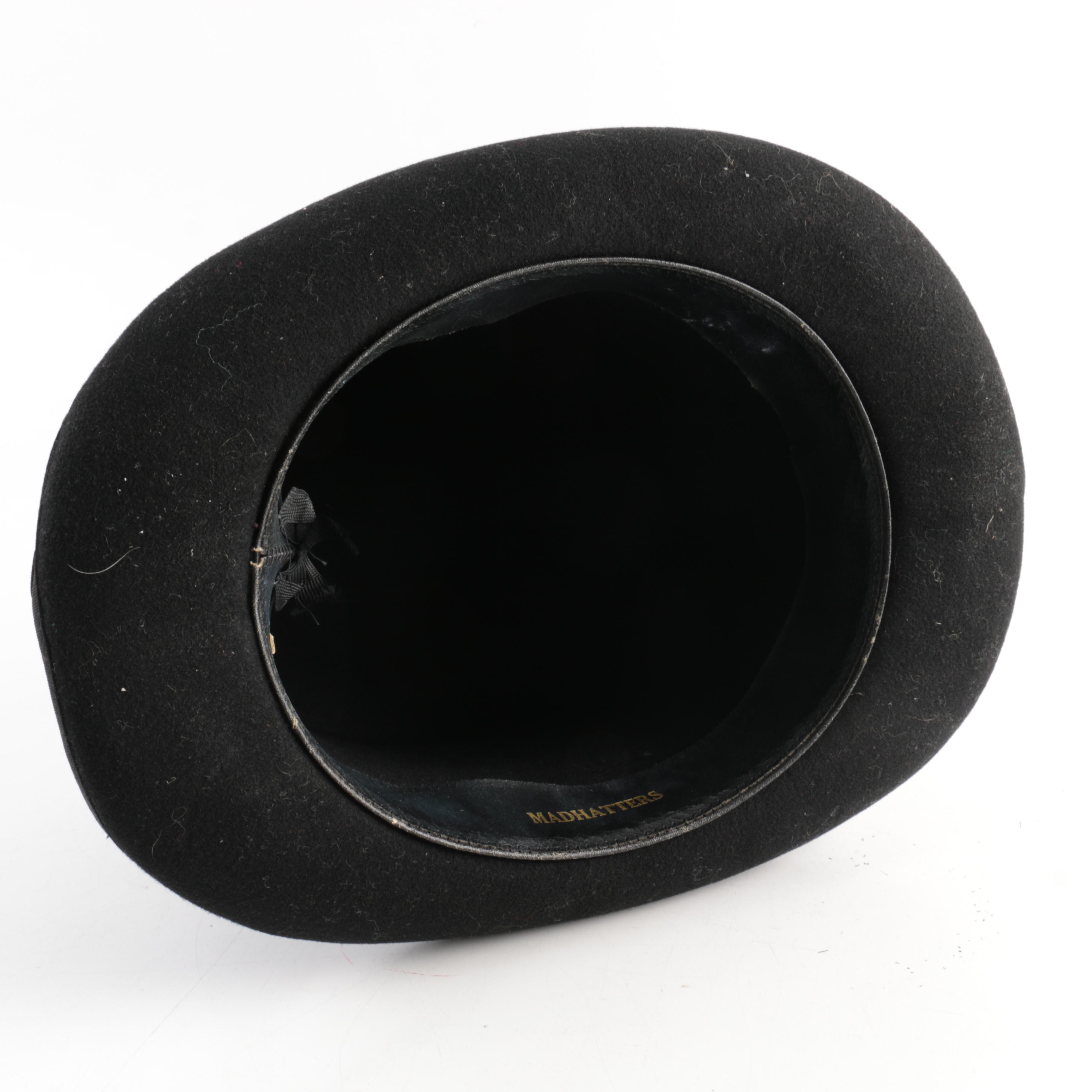 Vintage Madhatters Black Felt Top Hat