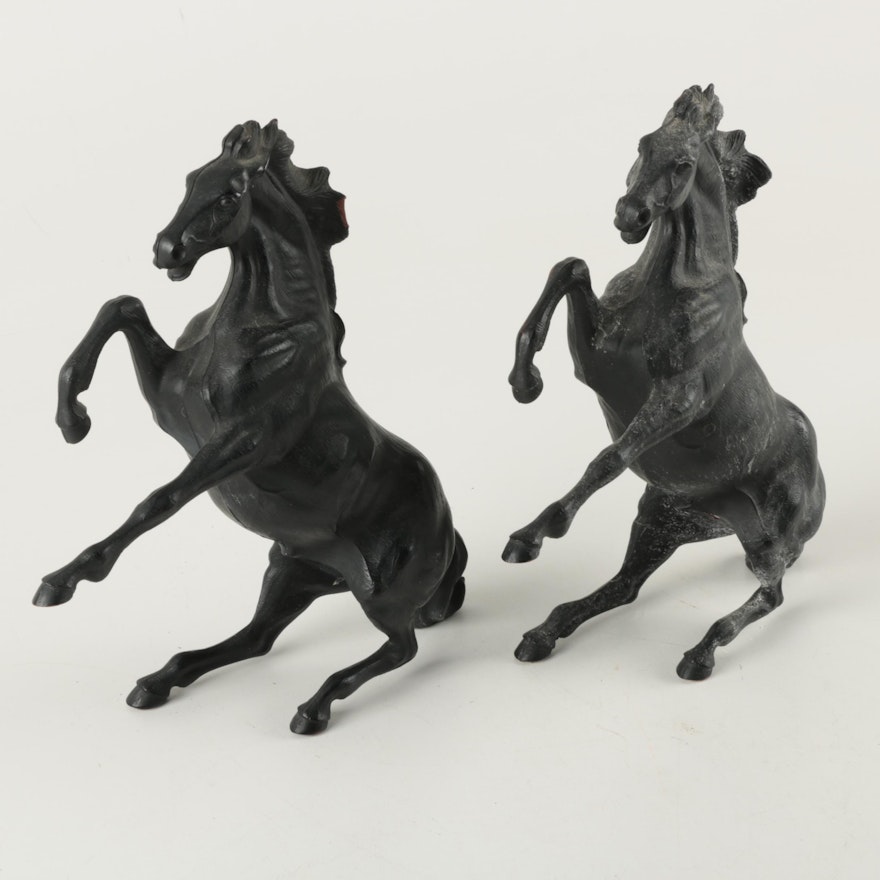 Pair of Molded Plastic Horse Figurines