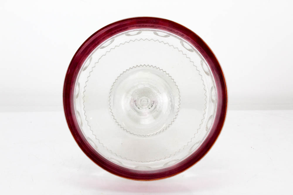 Indiana Glass King's Crown Thumbprint Ruby Flashed Glassware