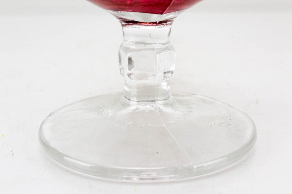 Indiana Glass King's Crown Thumbprint Ruby Flashed Glassware