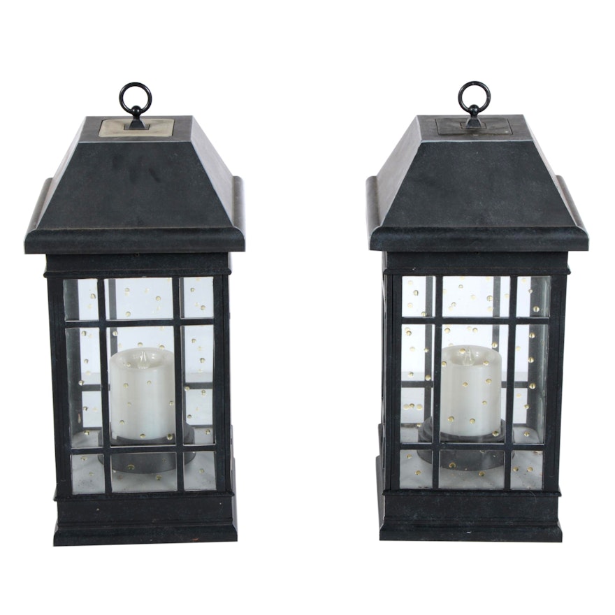 Pair of Large Outdoor Electric Lanterns