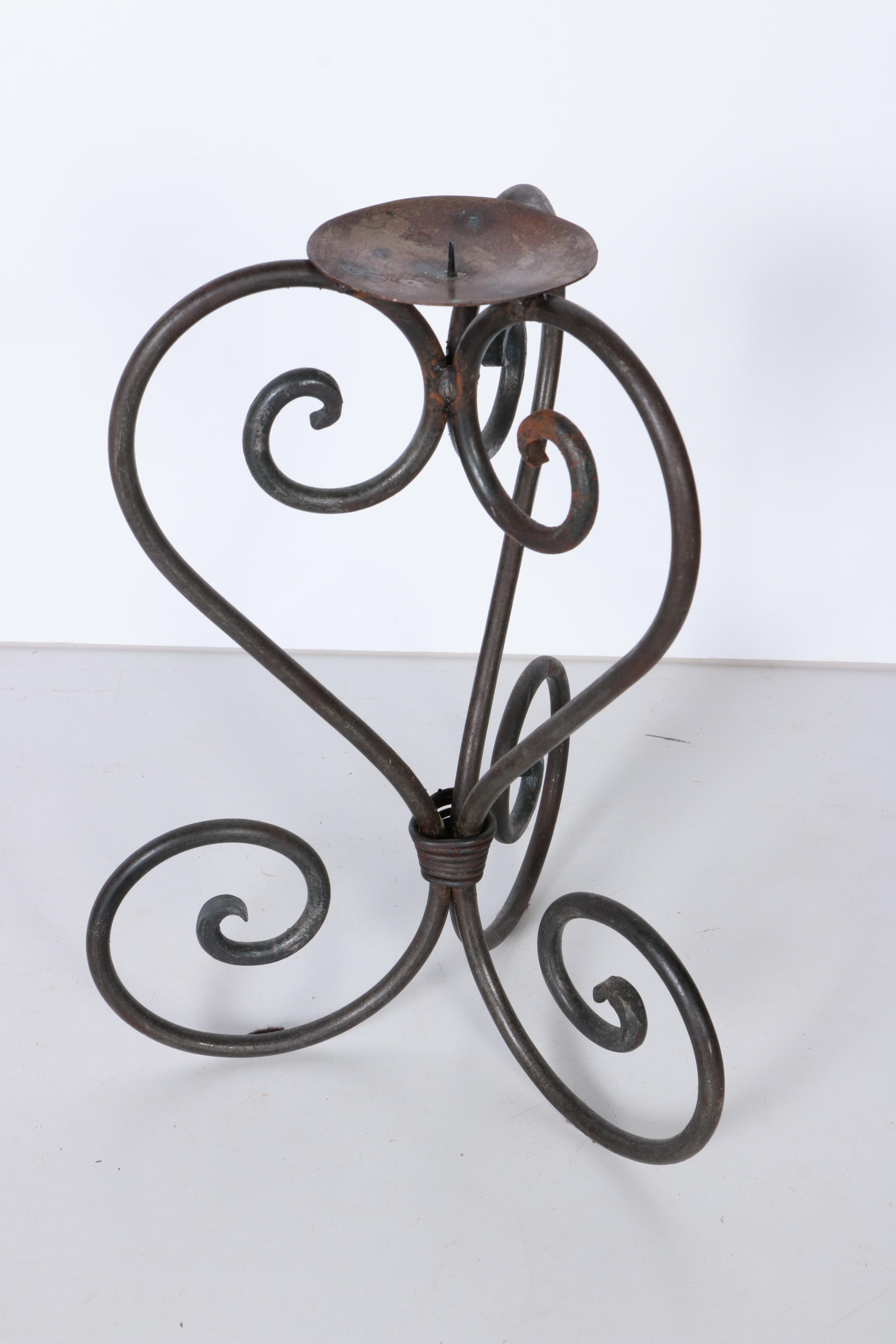 Collection of Iron Candlestick Holders
