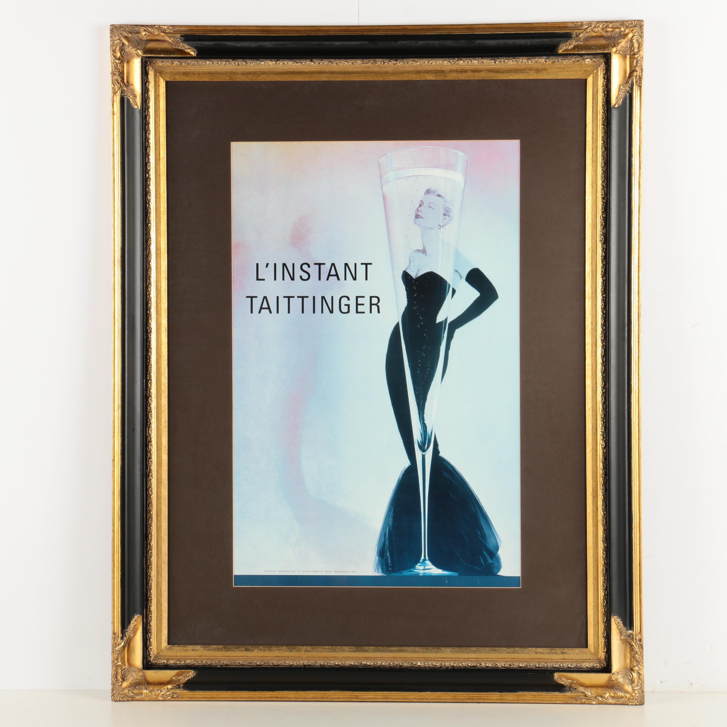 Offset Lithograph Print After Advertisement for "L'Instant Taittinger"