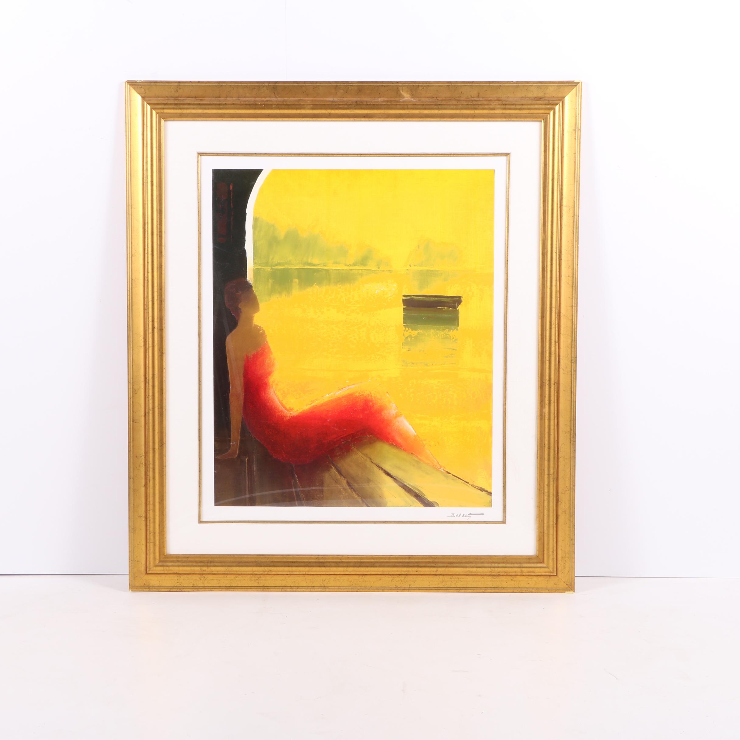 Emile Bellet Seriolithograph Print on Paper "D'or et de Réve"