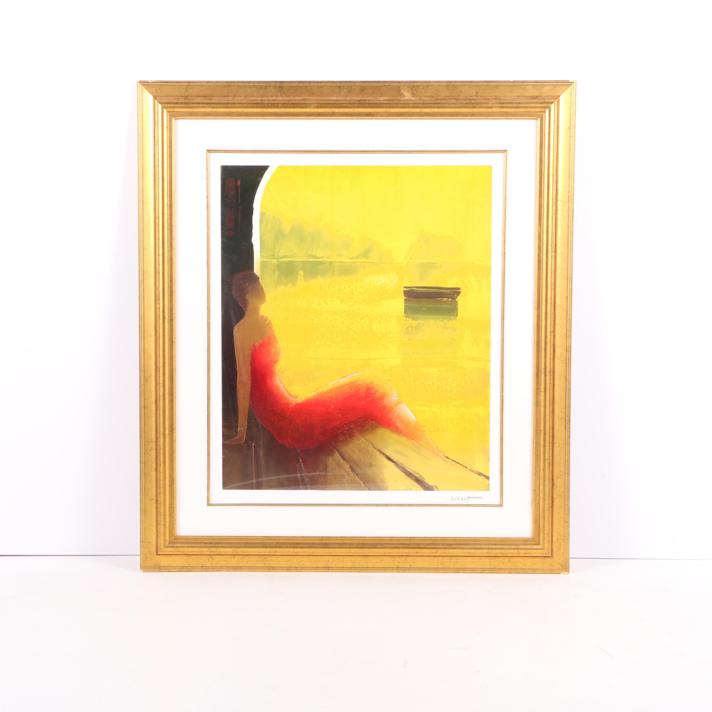 Emile Bellet Seriolithograph Print on Paper "D'or et de Réve"