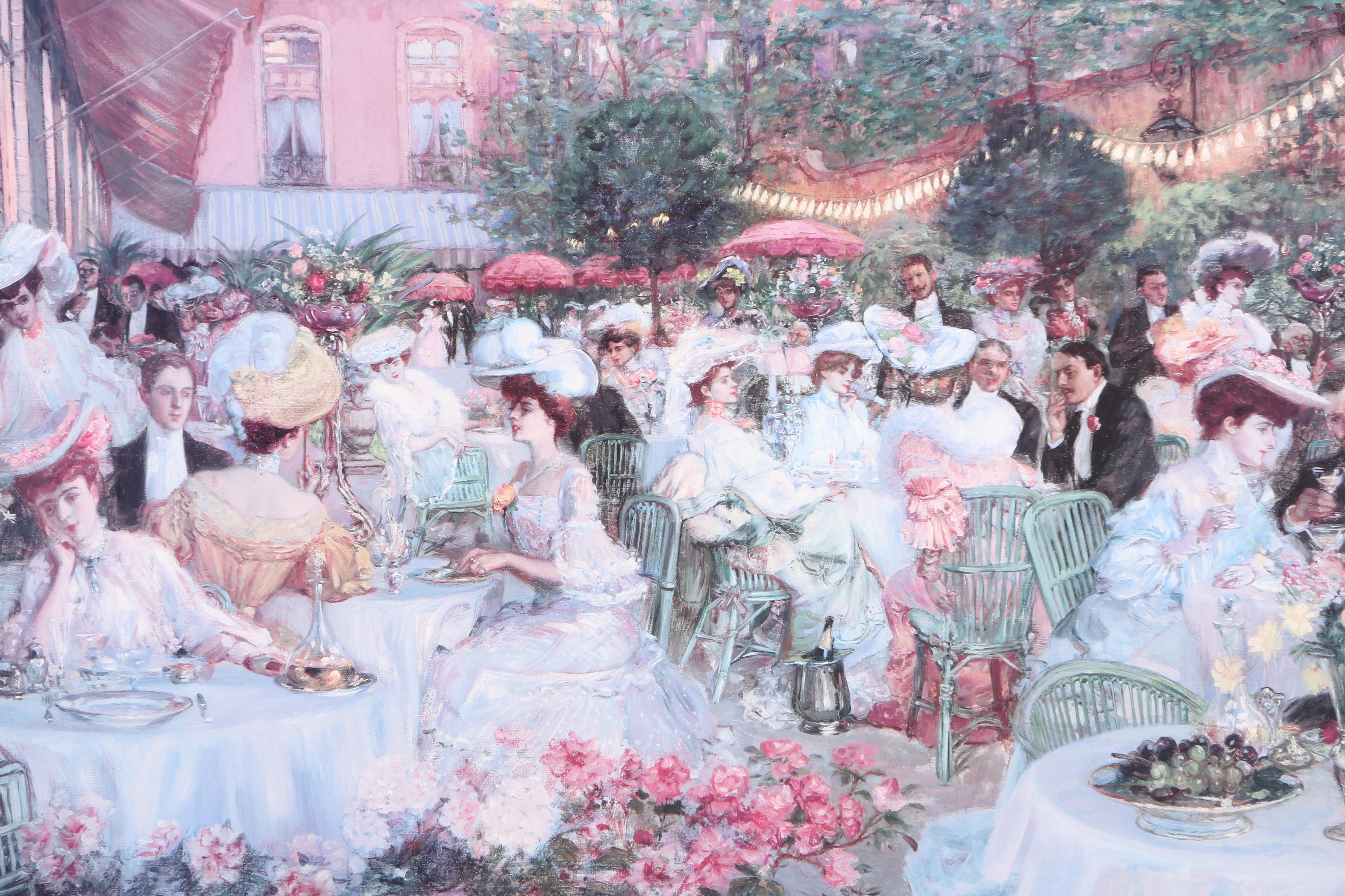 Offset Lithograph After Pierre-Georges Jeanniot "Dinner At The Ritz Hotel,Paris"