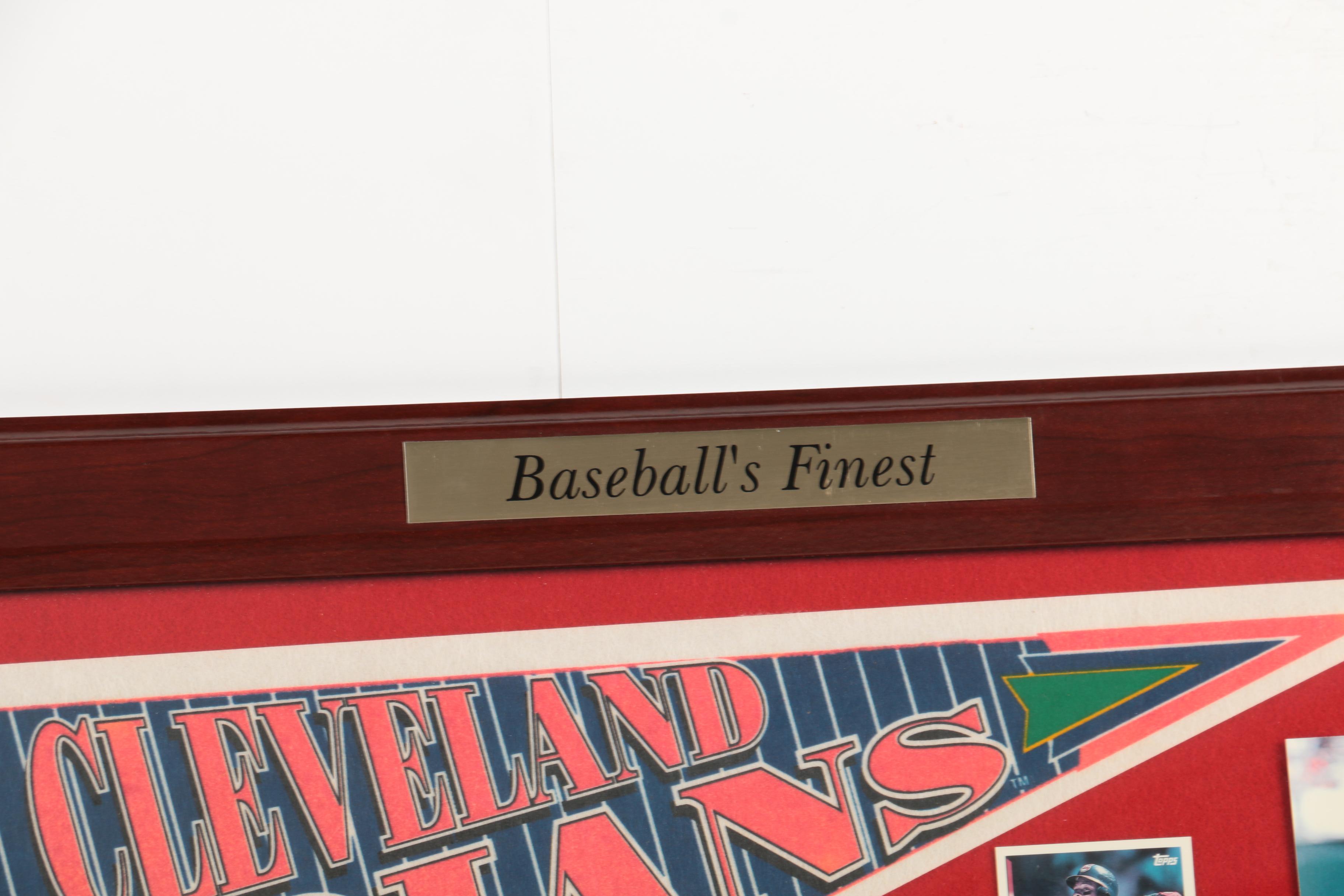 A Framed Collection of 1996 Cleveland Indians Memorabilia
