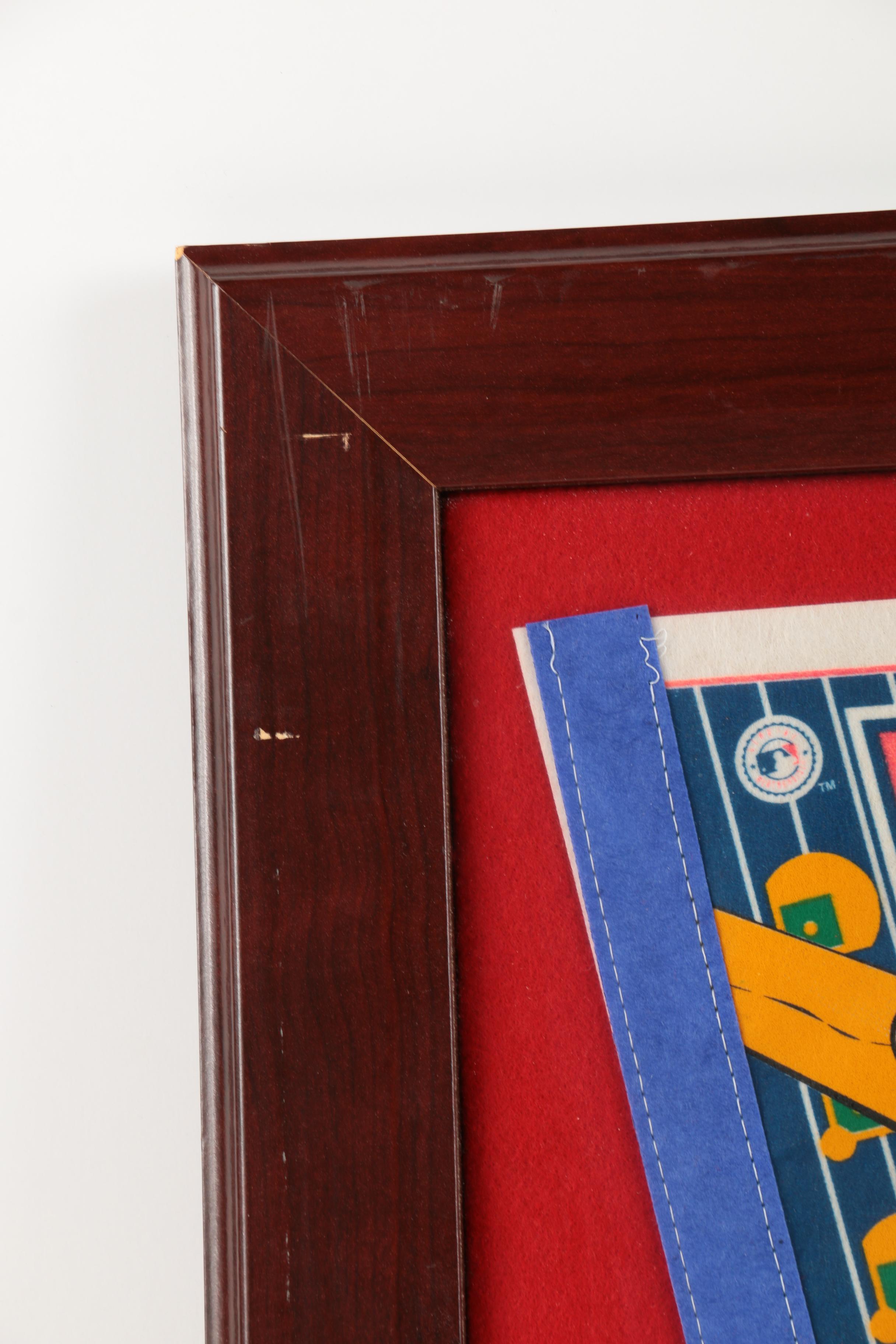 A Framed Collection of 1996 Cleveland Indians Memorabilia