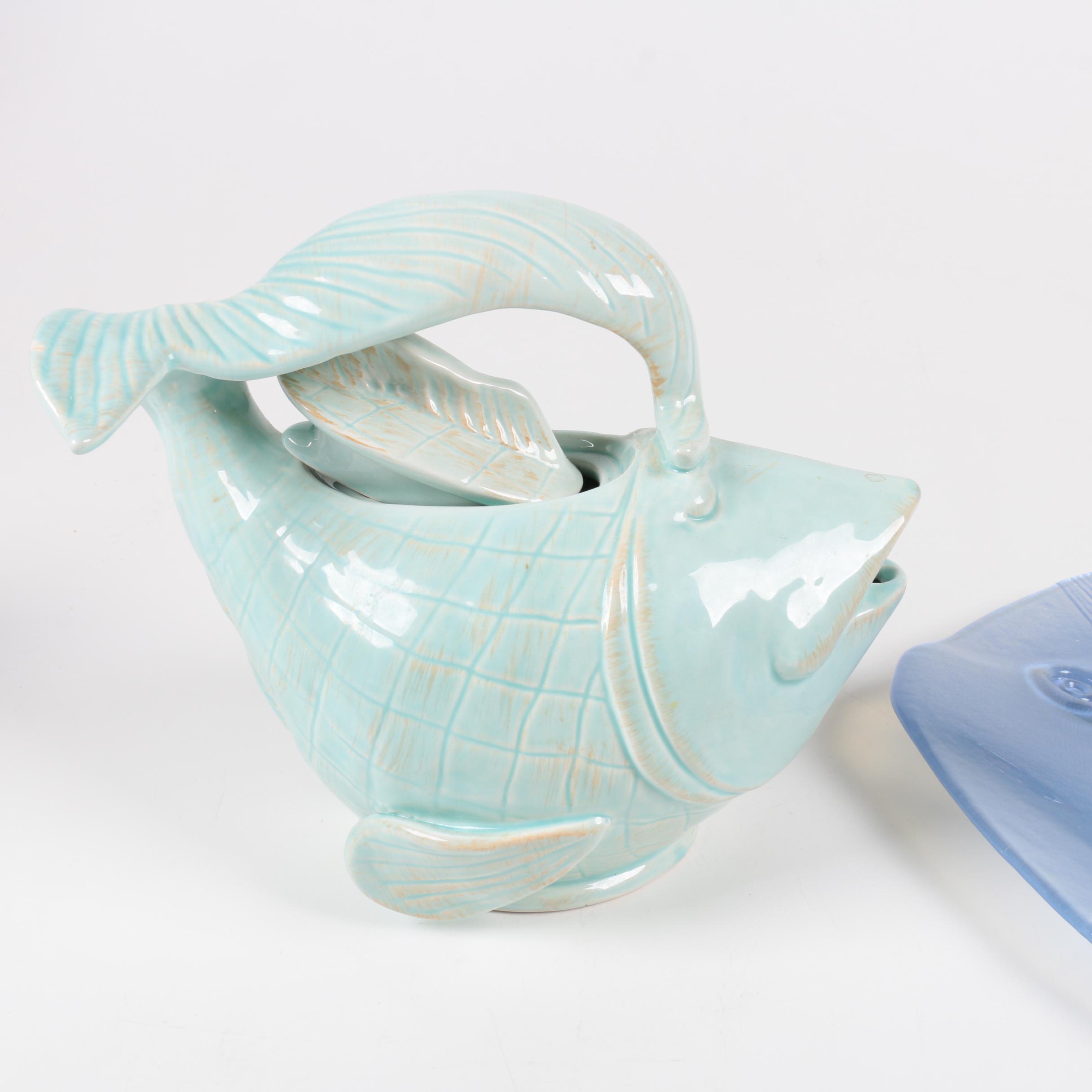 Fish Themed Serveware Including Vietri