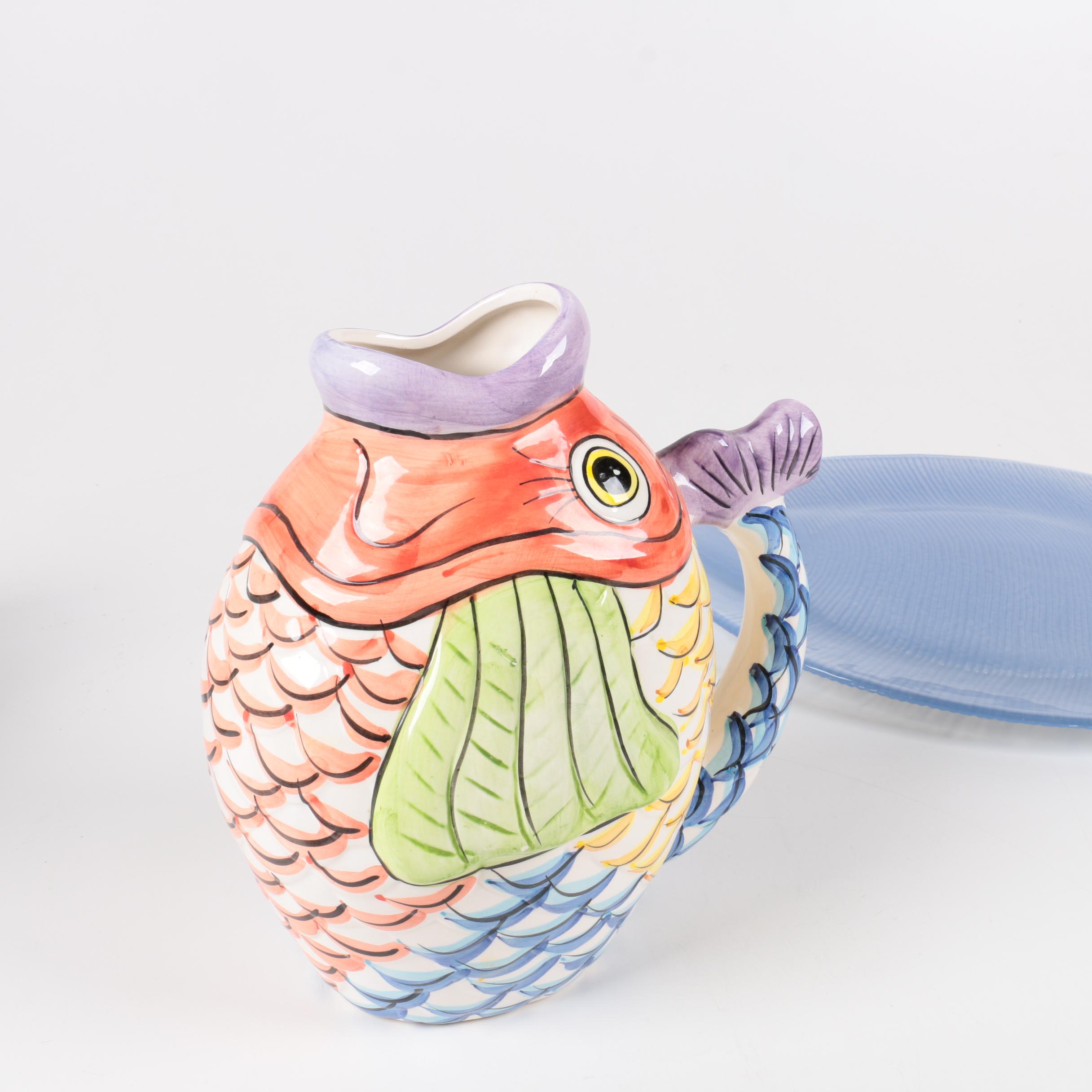 Fish Themed Serveware Including Vietri