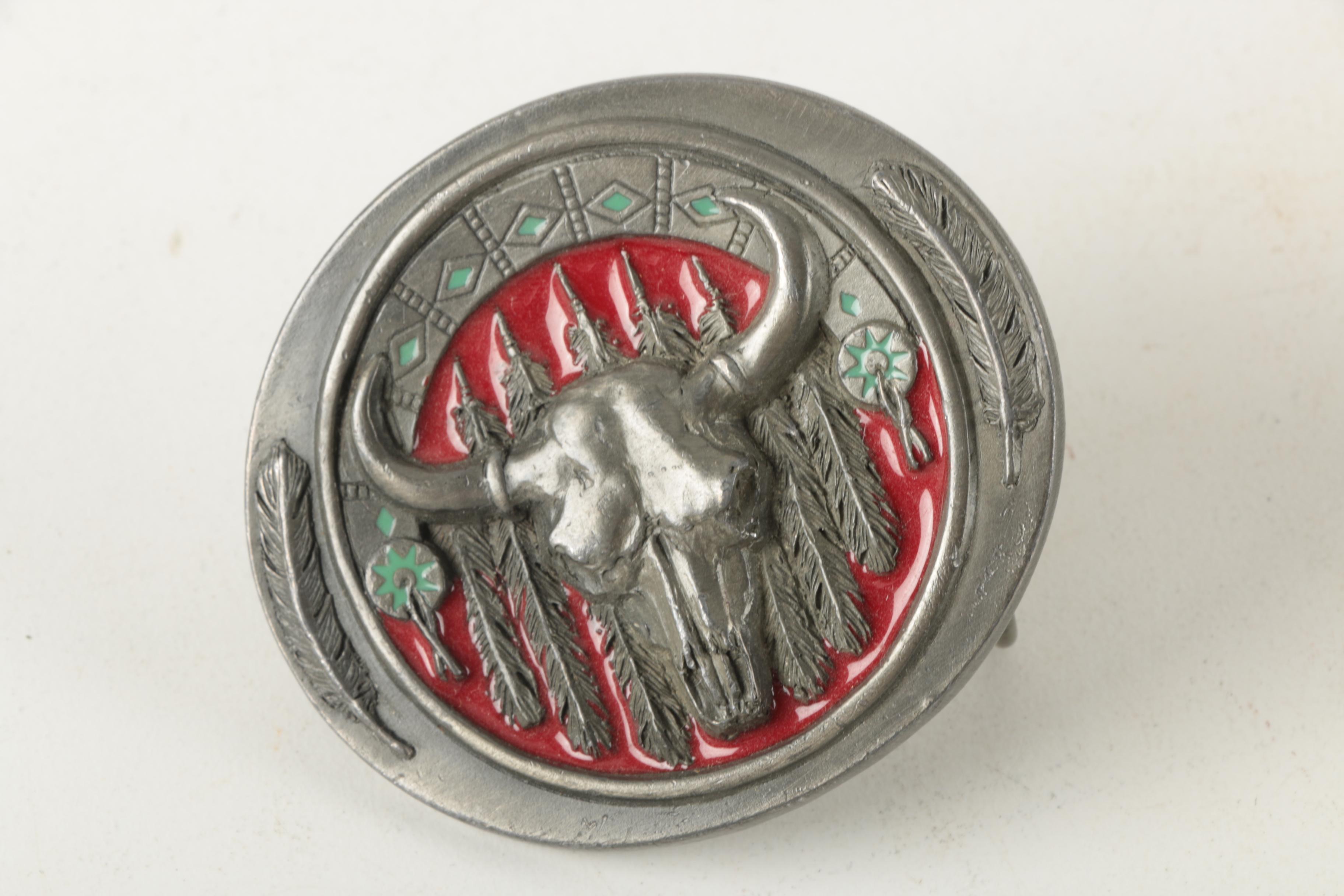 Two Longhorn Belt Buckles