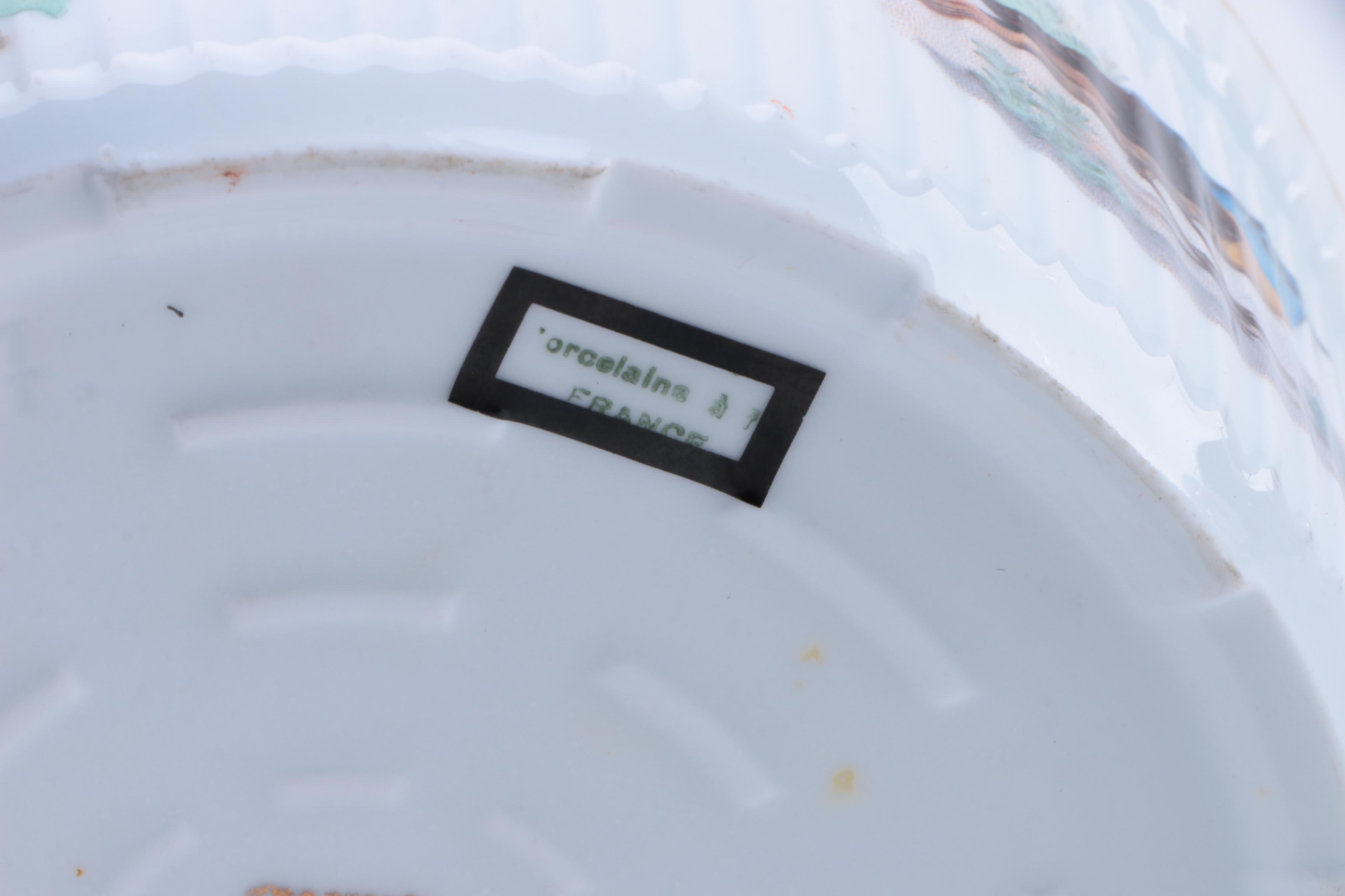 Assorted Tableware Including Louis Lourioux Porcelain