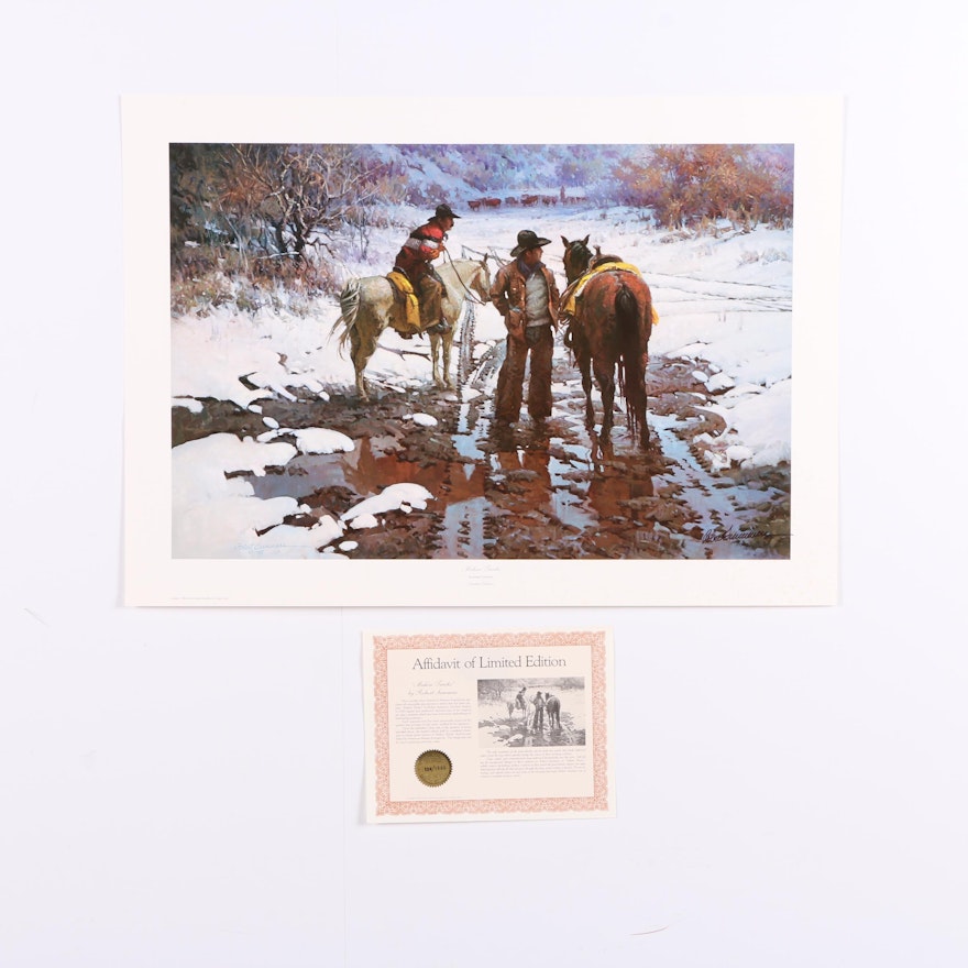 Robert Summers Limited Edition Offset Lithograph "Makin' Tracks"