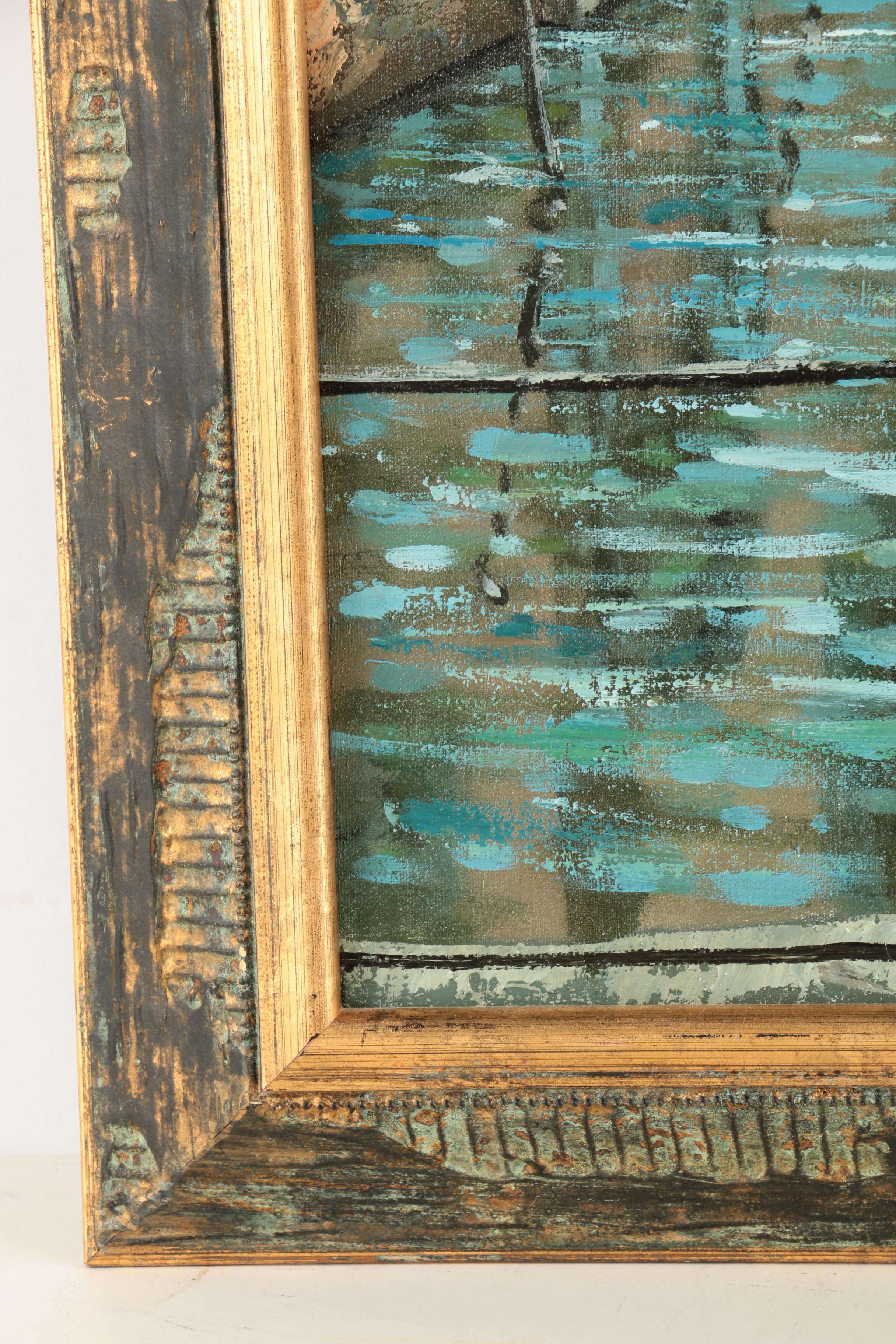 Loris Vendramin Oil Painting on Canvas of a Venetian Canal