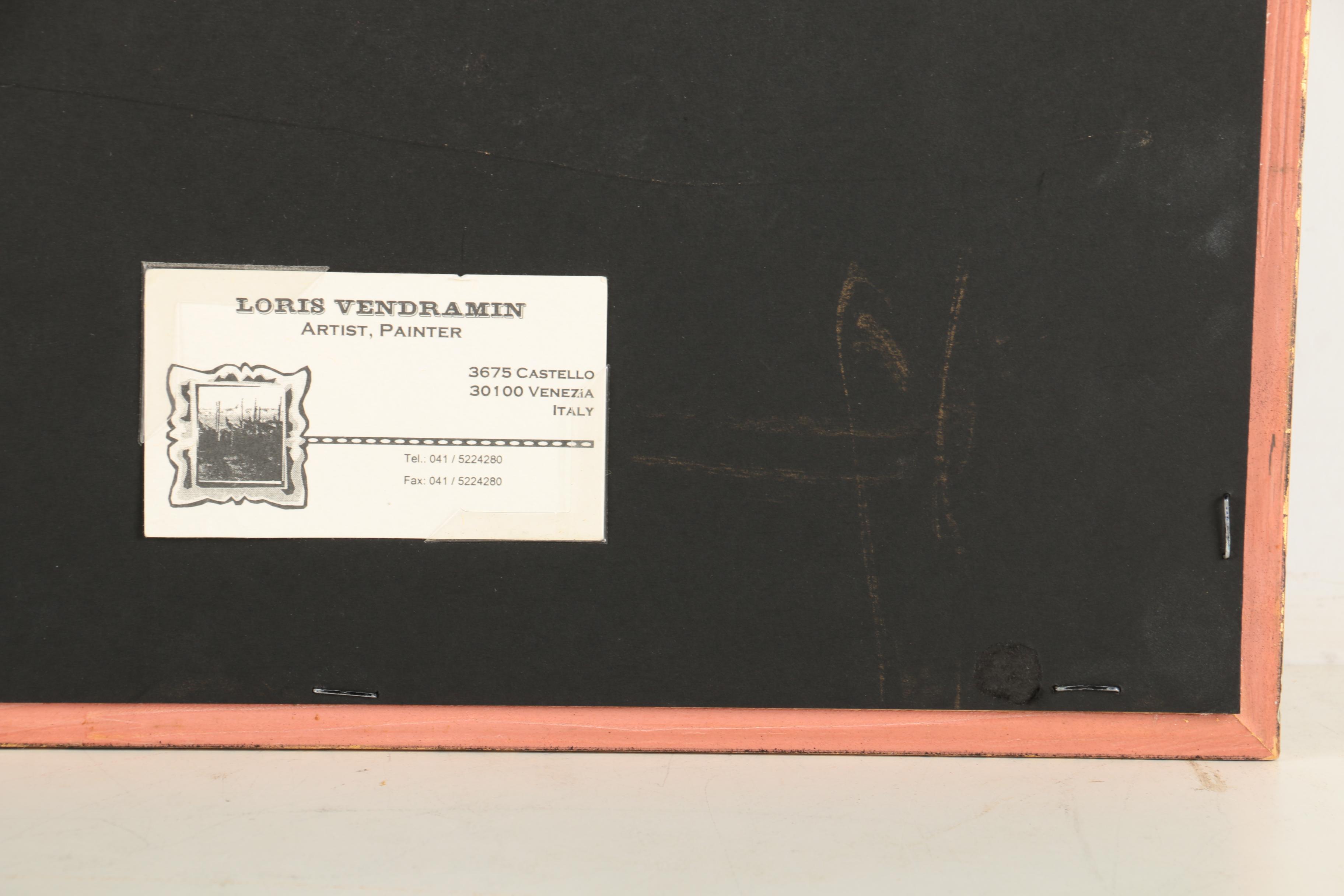 Loris Vendramin Oil Painting on Canvas of a Venetian Canal