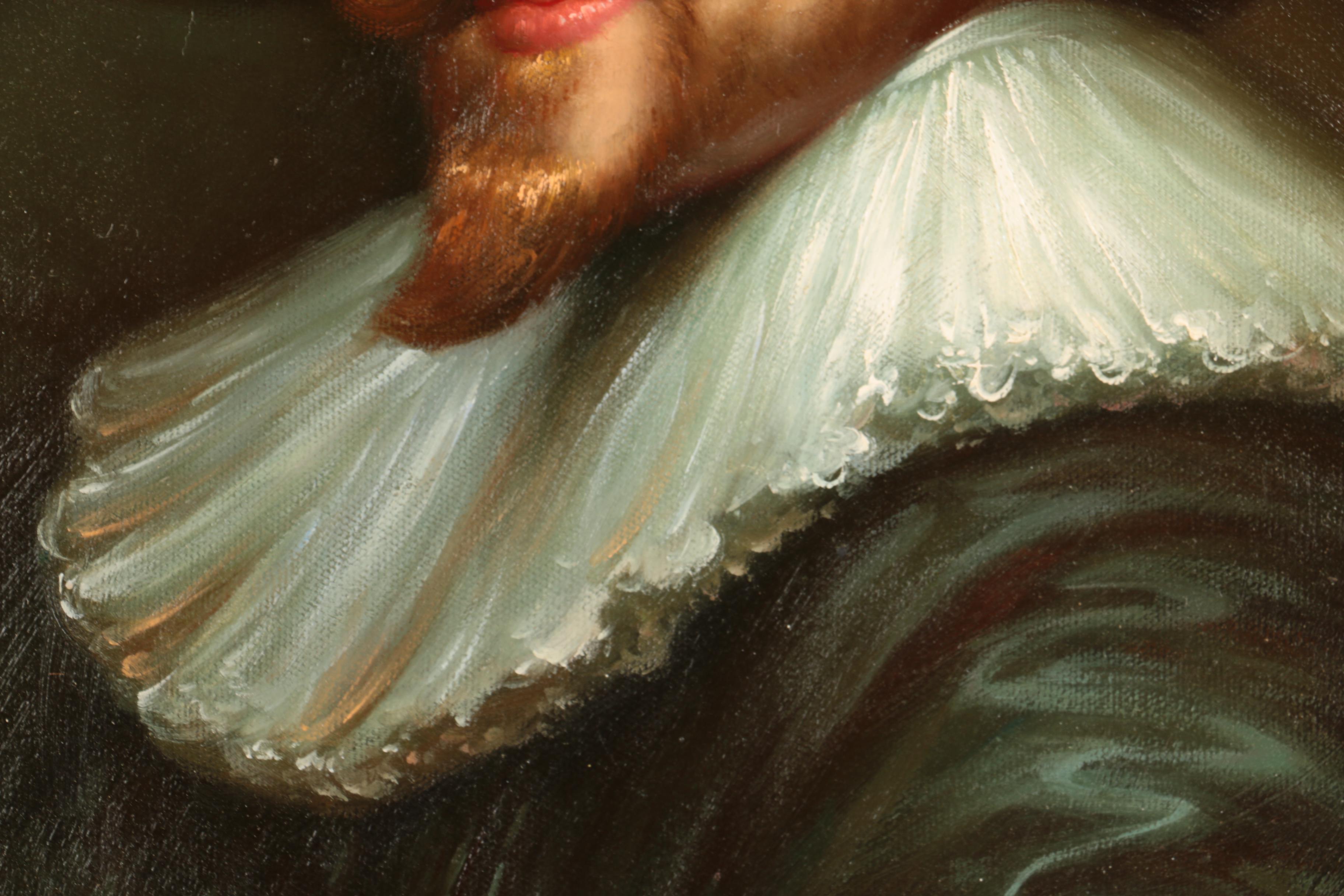 Oil on Canvas Portrait Painting of a 17th Century Dutch Man