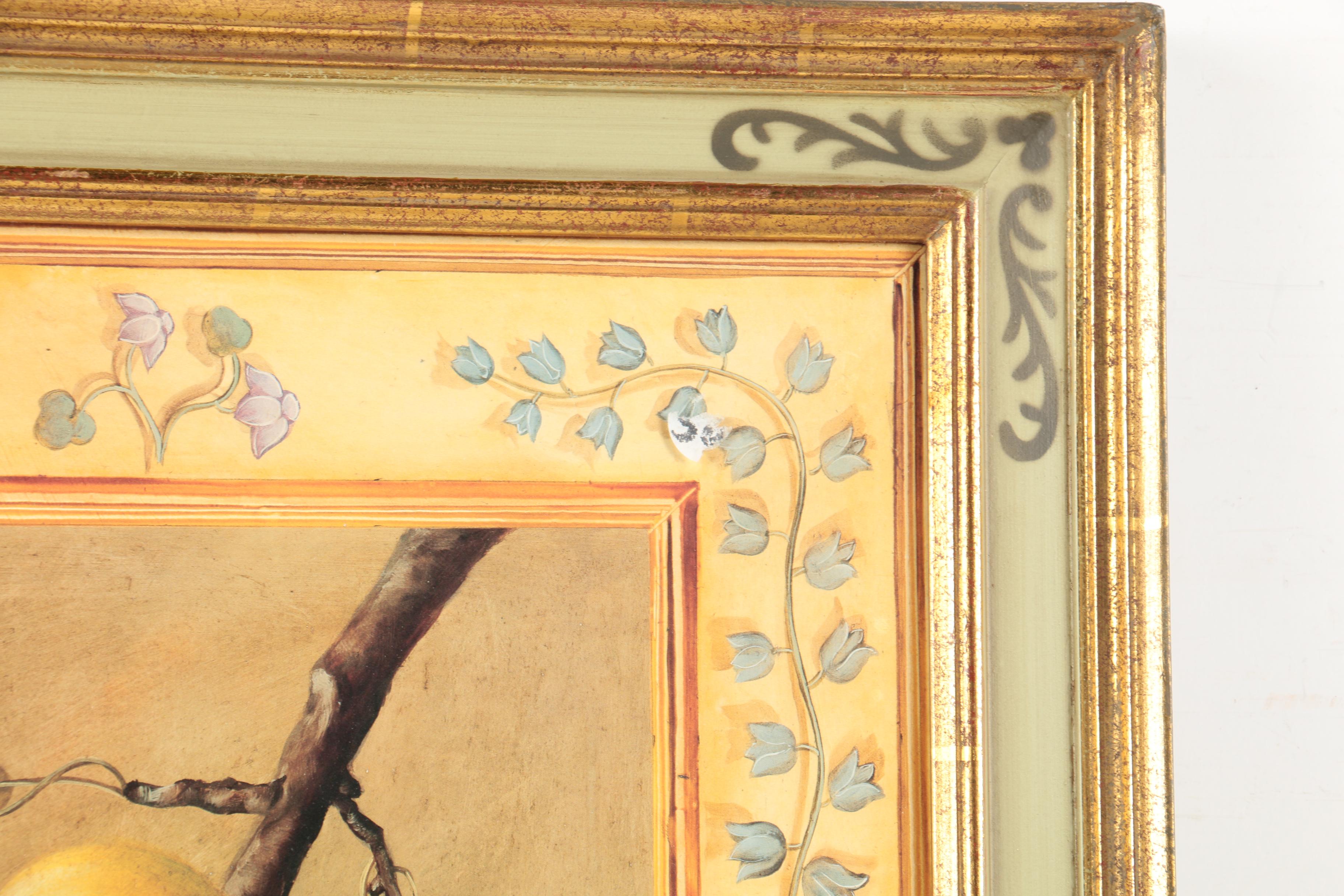 Two Offset Lithograph Prints After De Villenueve Still Life Paintings of Fruit