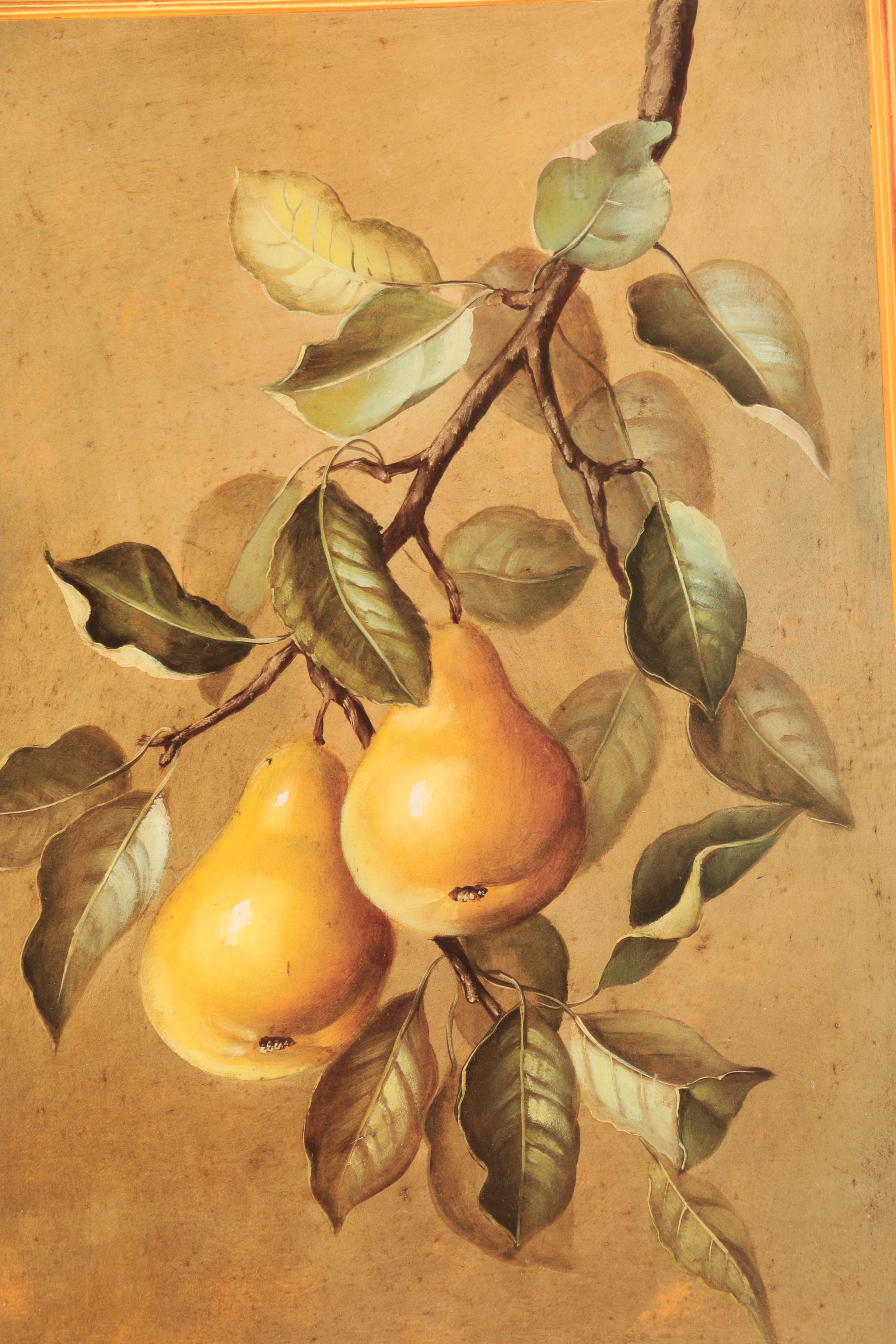 Two Offset Lithograph Prints After De Villenueve Still Life Paintings of Fruit