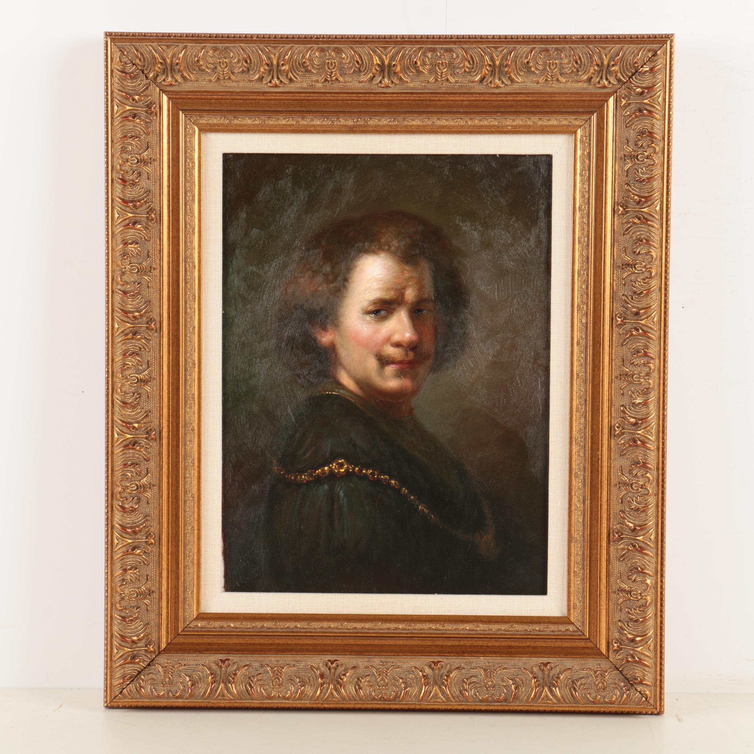 Copy Oil Painting After Rembrandt's "Self-Portrait"