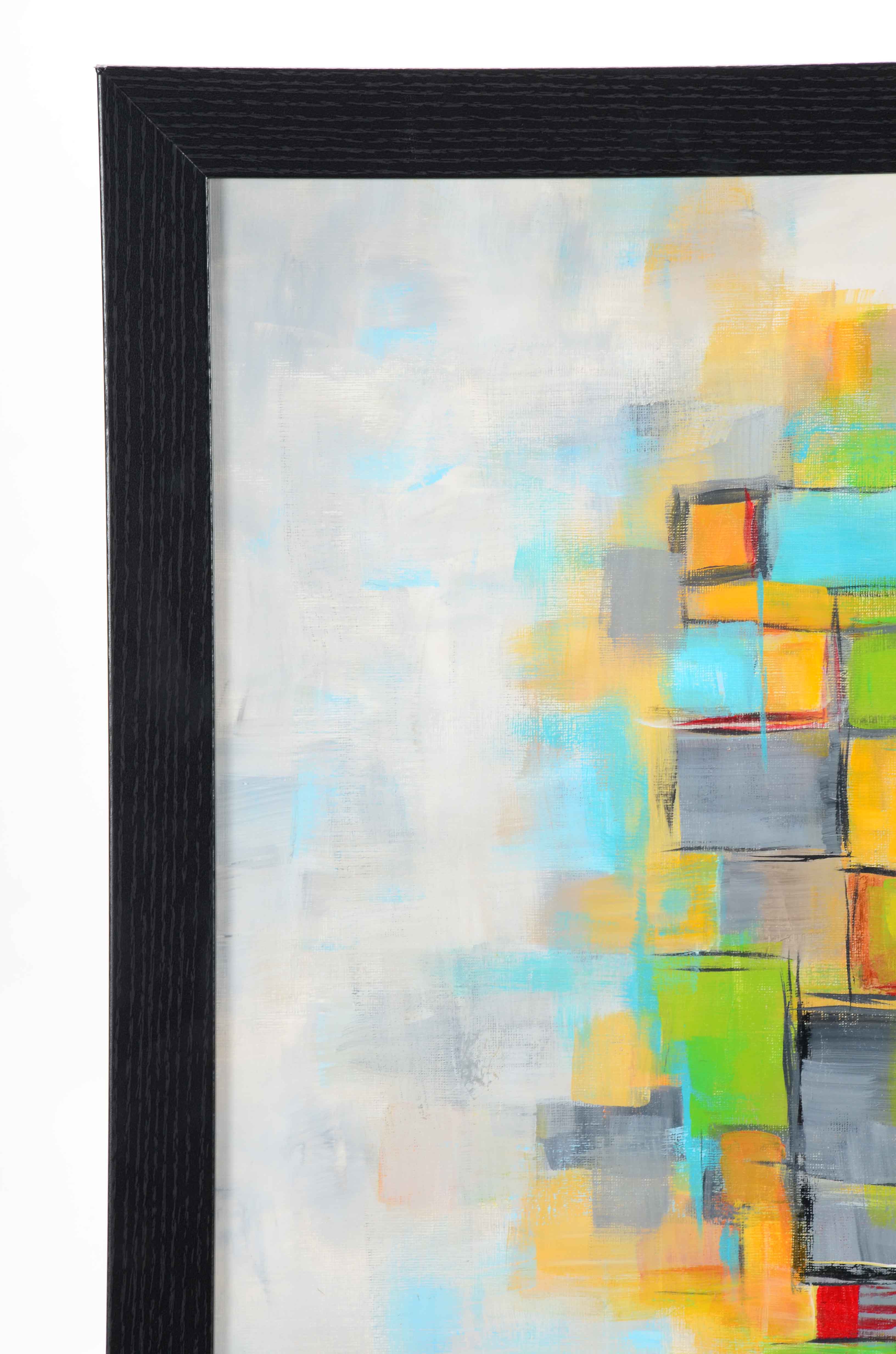 Sanna Original Acrylic on Paper "Quilted (In The Gold) #1"