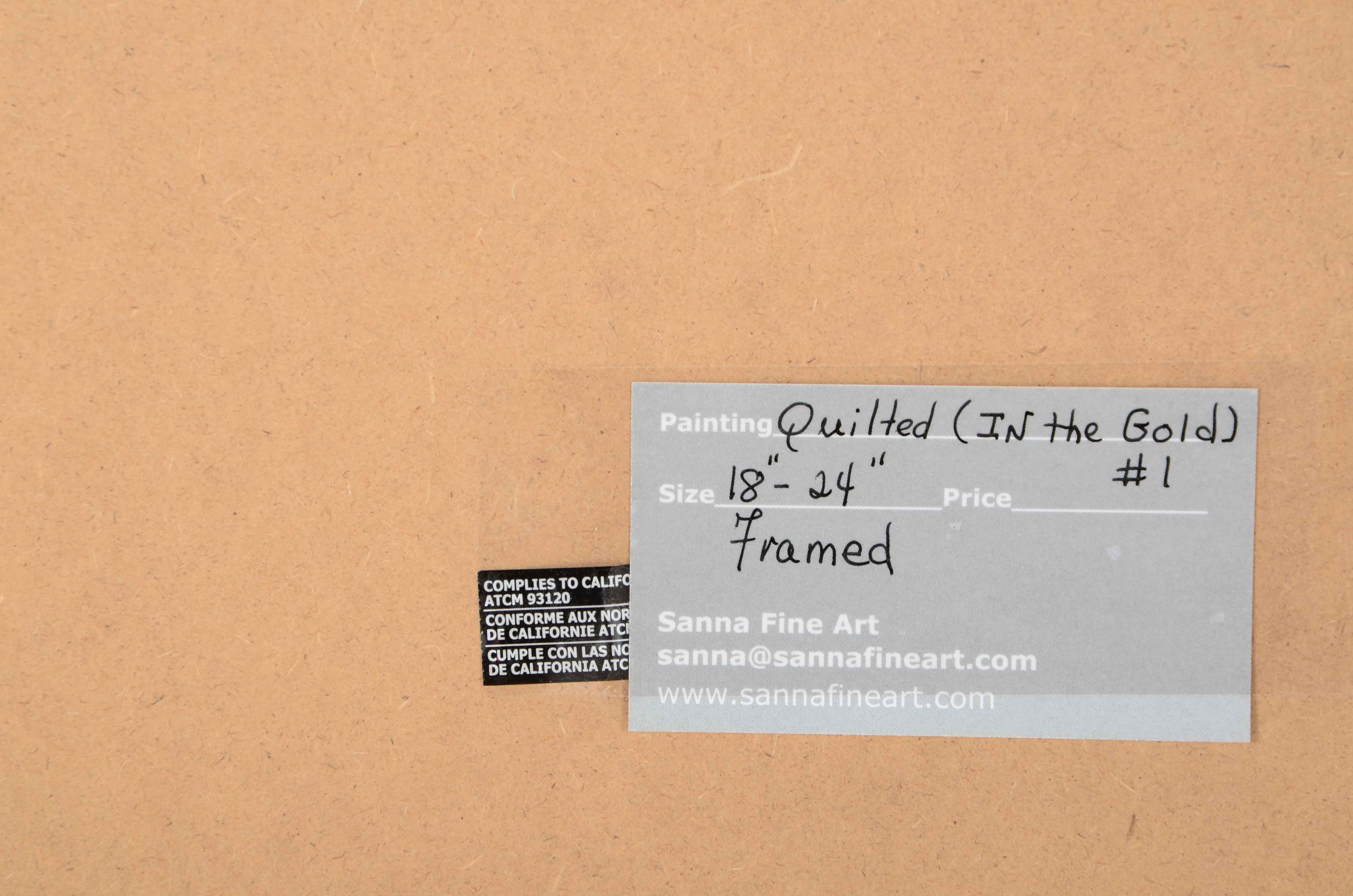 Sanna Original Acrylic on Paper "Quilted (In The Gold) #1"