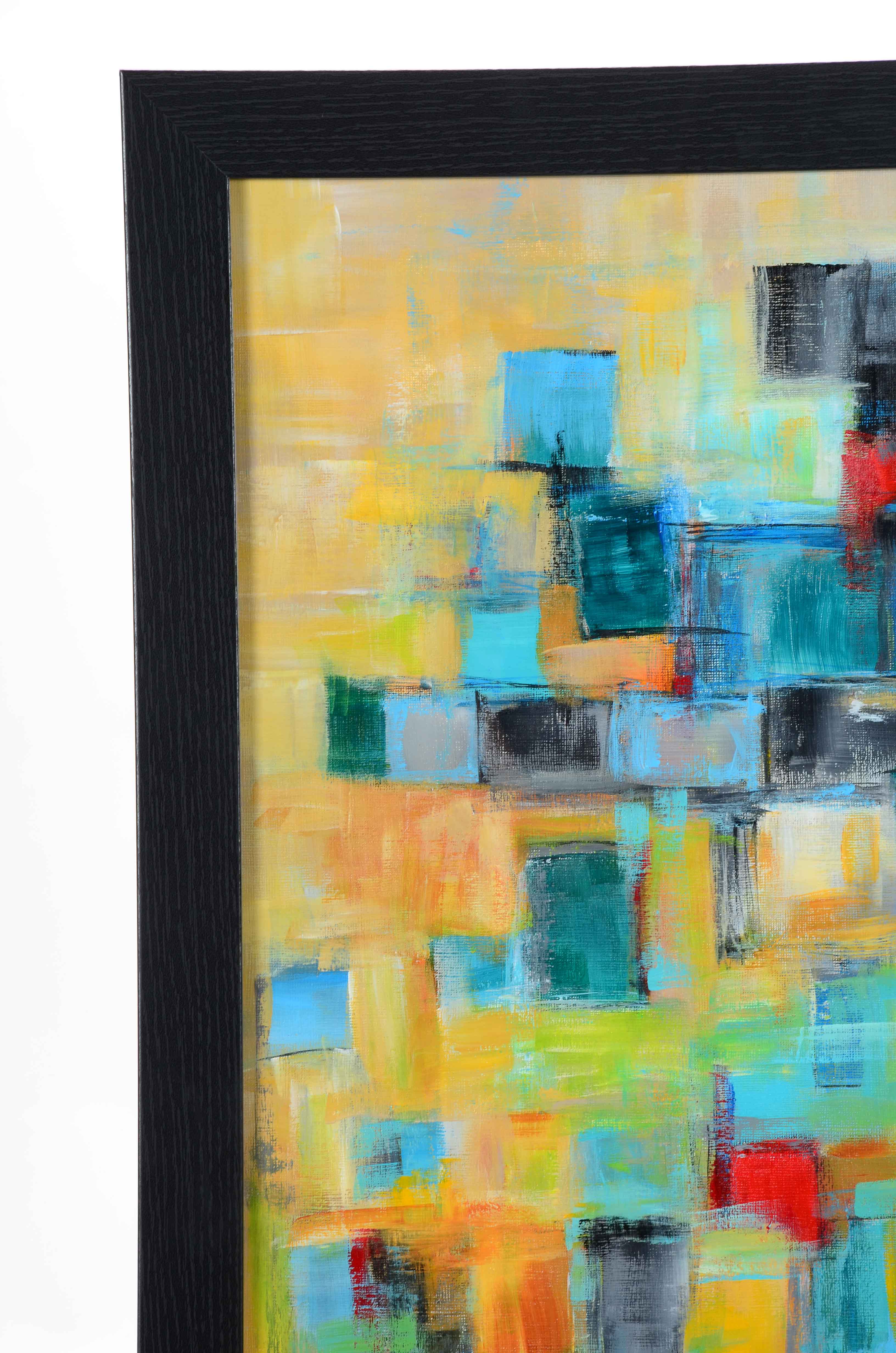 Sanna Original Acrylic on Paper "Quilted (In The Gold) #2"