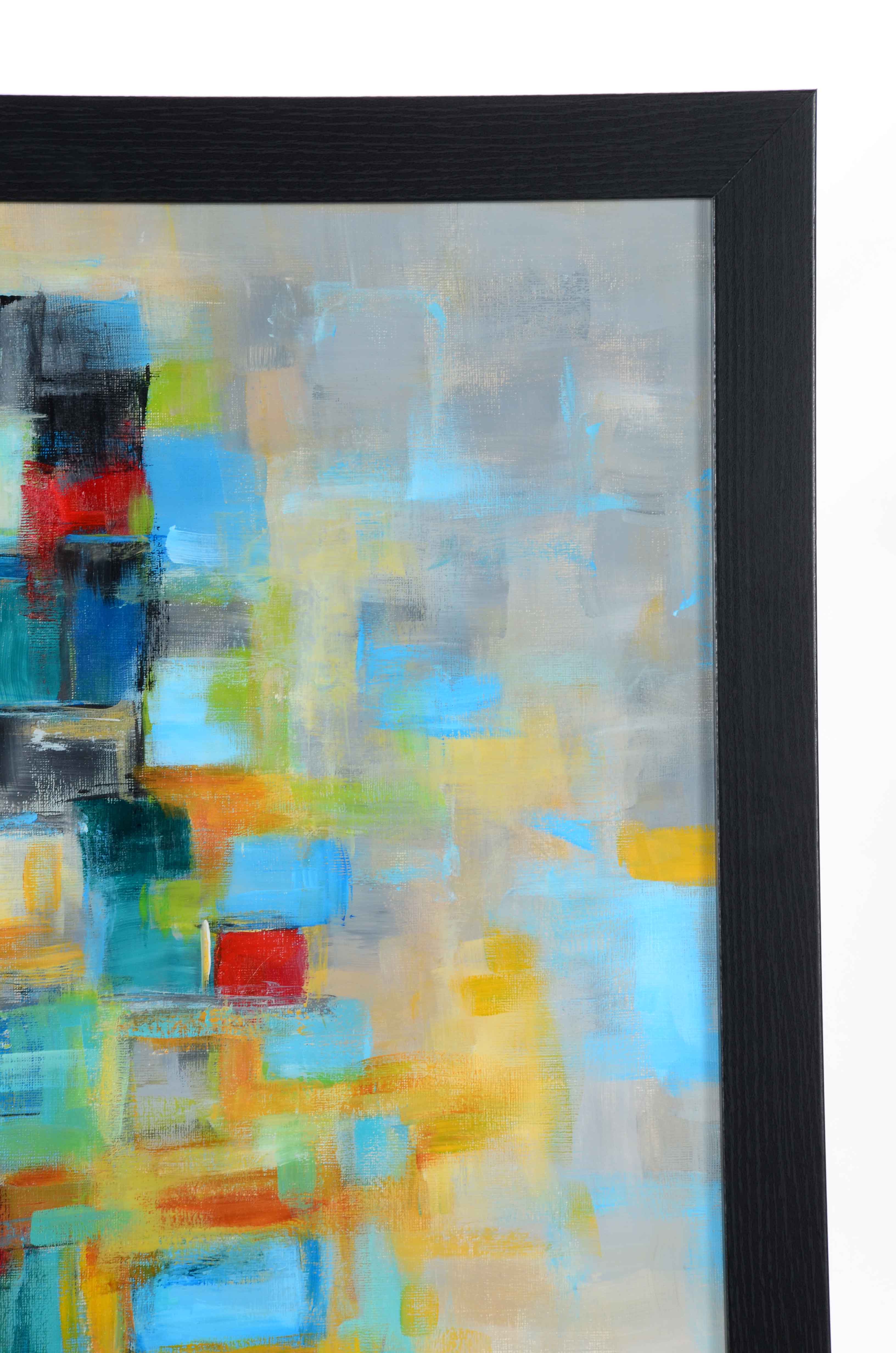 Sanna Original Acrylic on Paper "Quilted (In The Gold) #2"