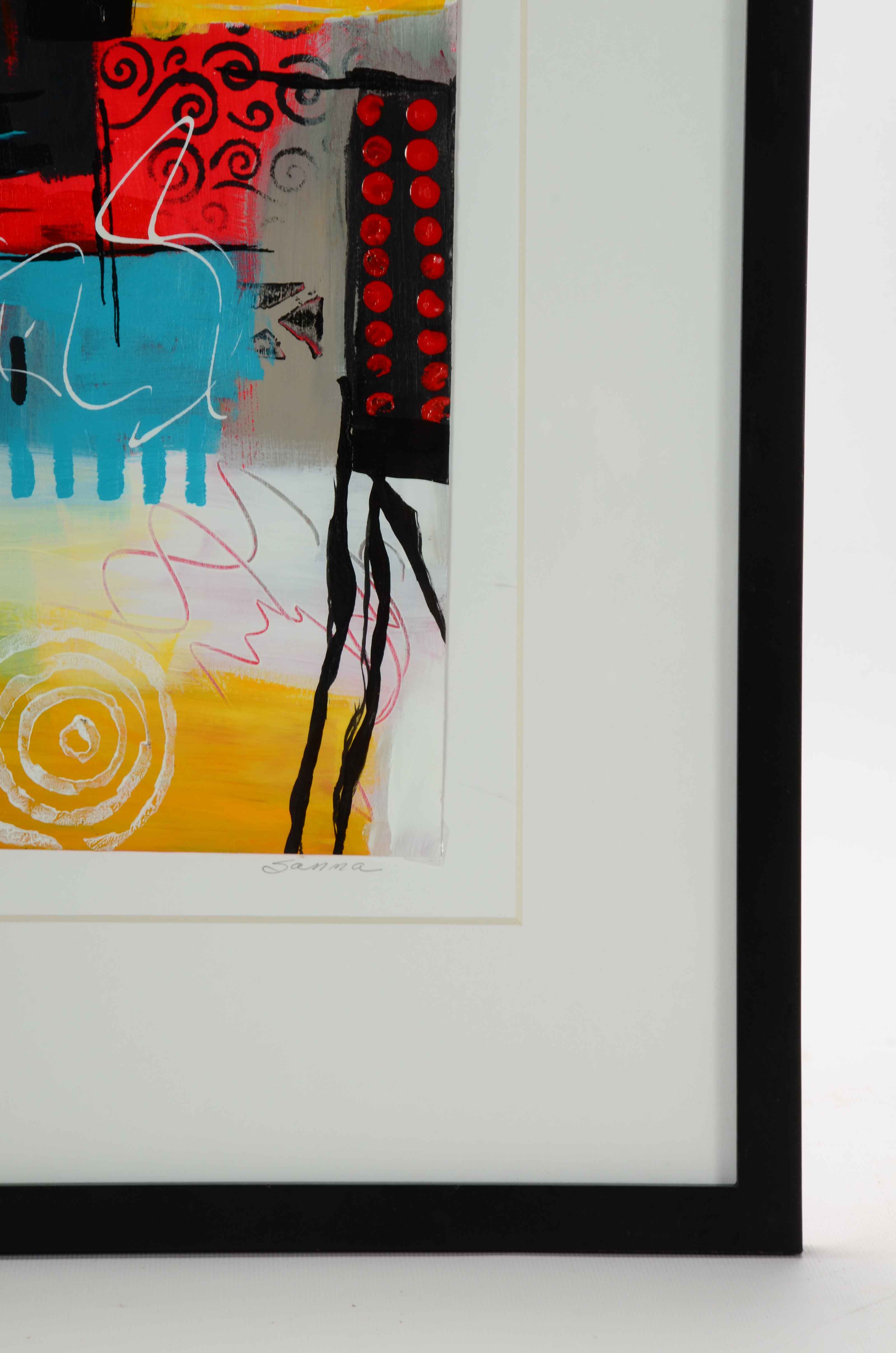 Sanna Original Acrylic Painting on Paper "The Challenge"