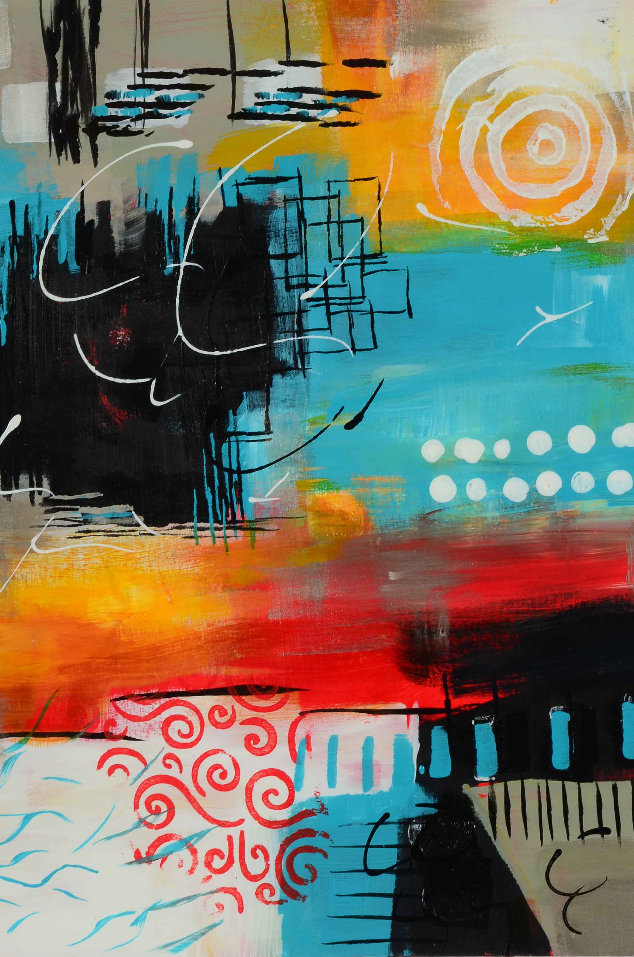 Sanna Original Acrylic Painting on Paper "The Return"