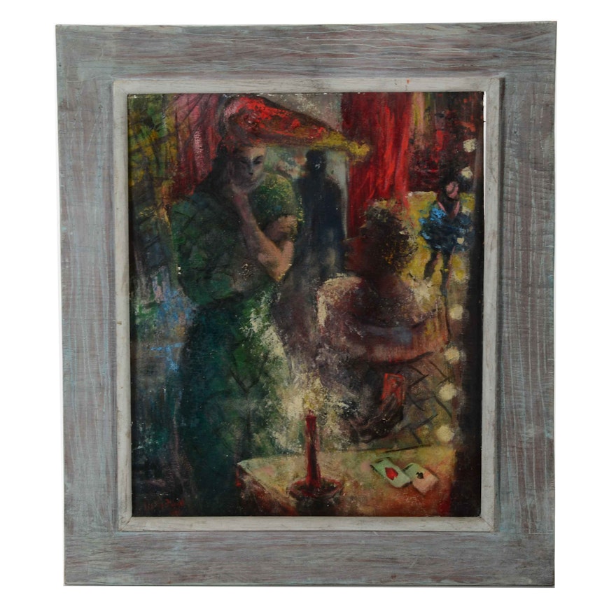 Leslie Fliegel Signed Expressionist Oil Painting