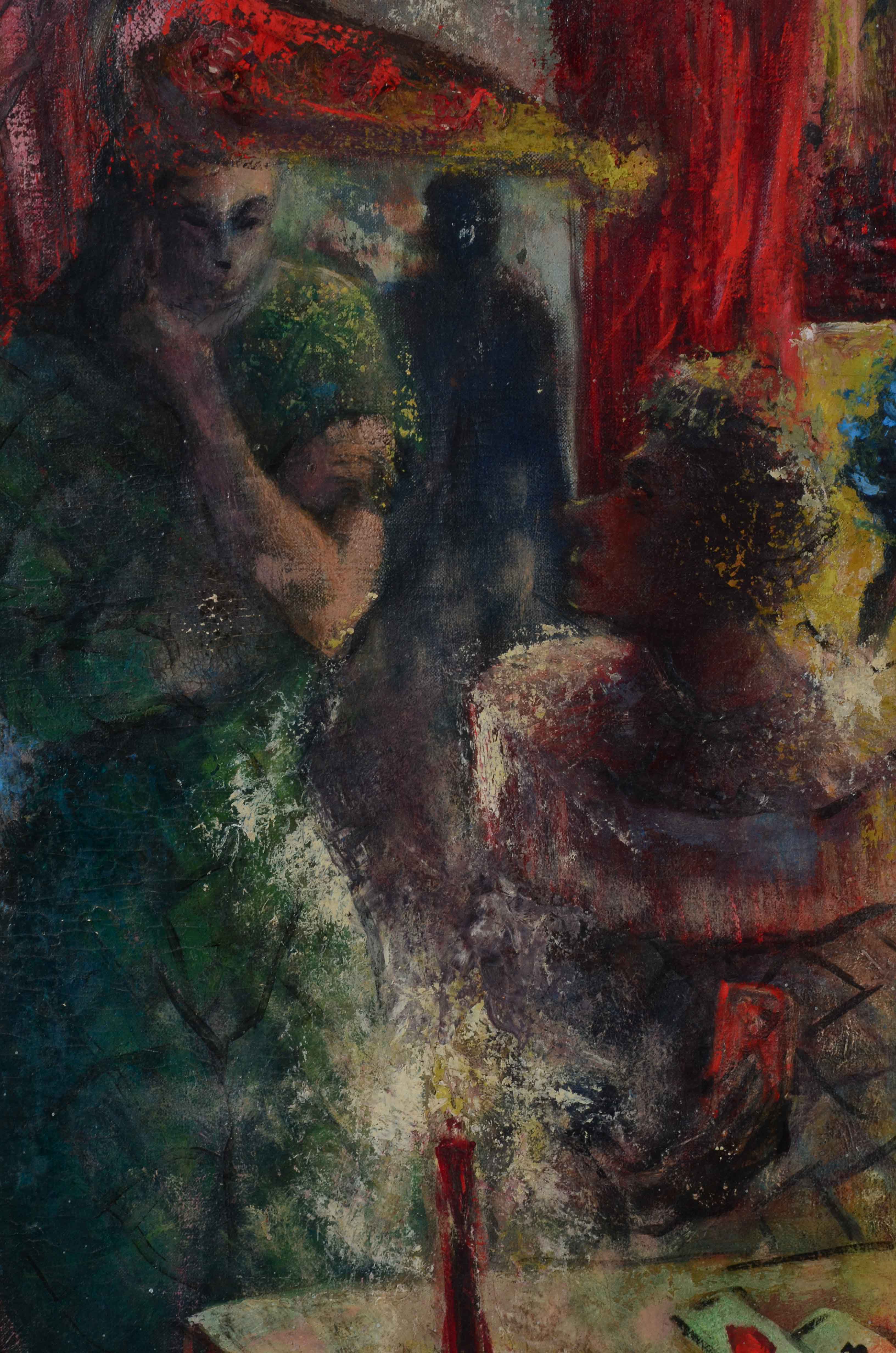 Leslie Fliegel Signed Expressionist Oil Painting