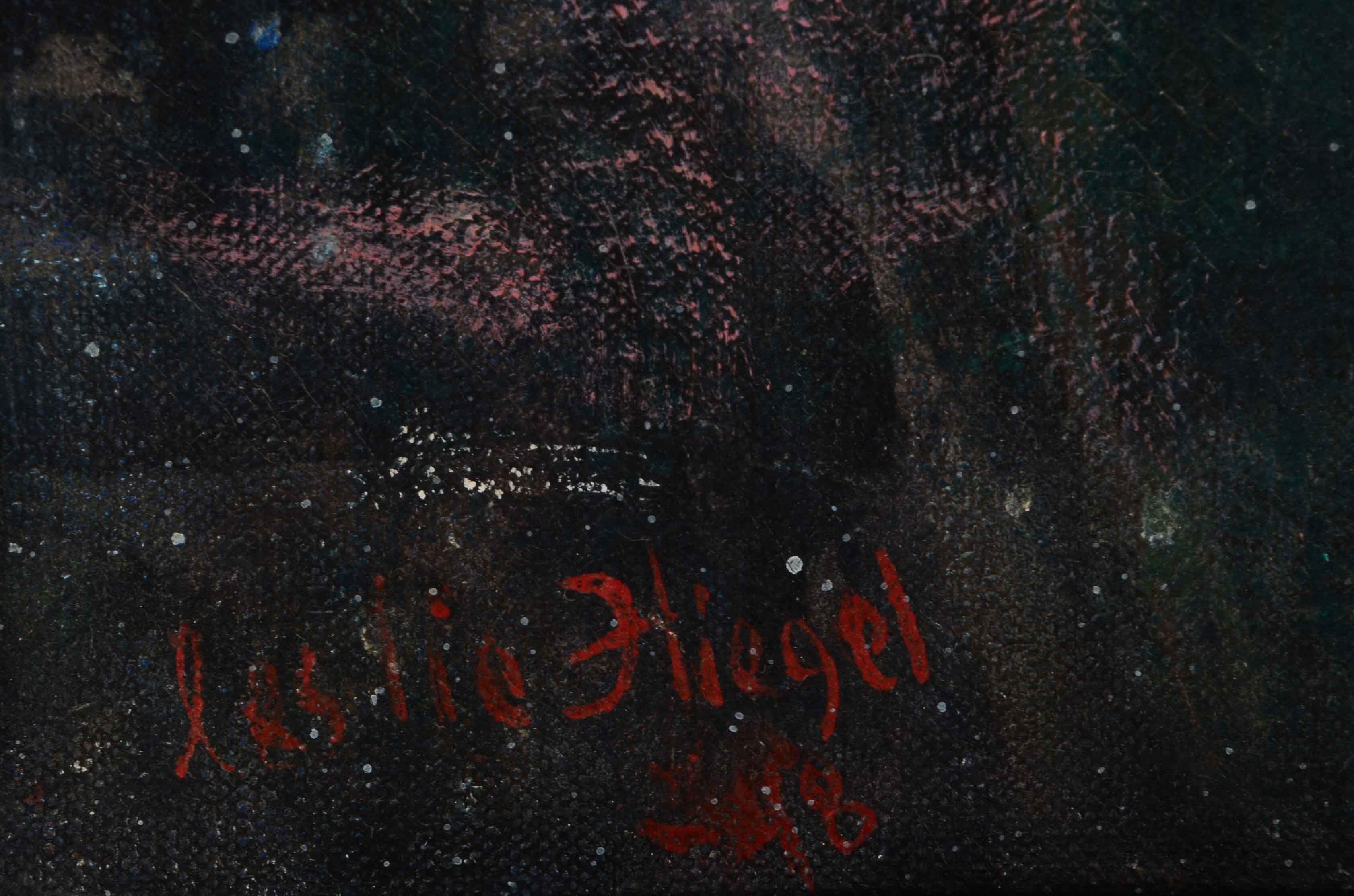 Leslie Fliegel Signed Expressionist Oil Painting