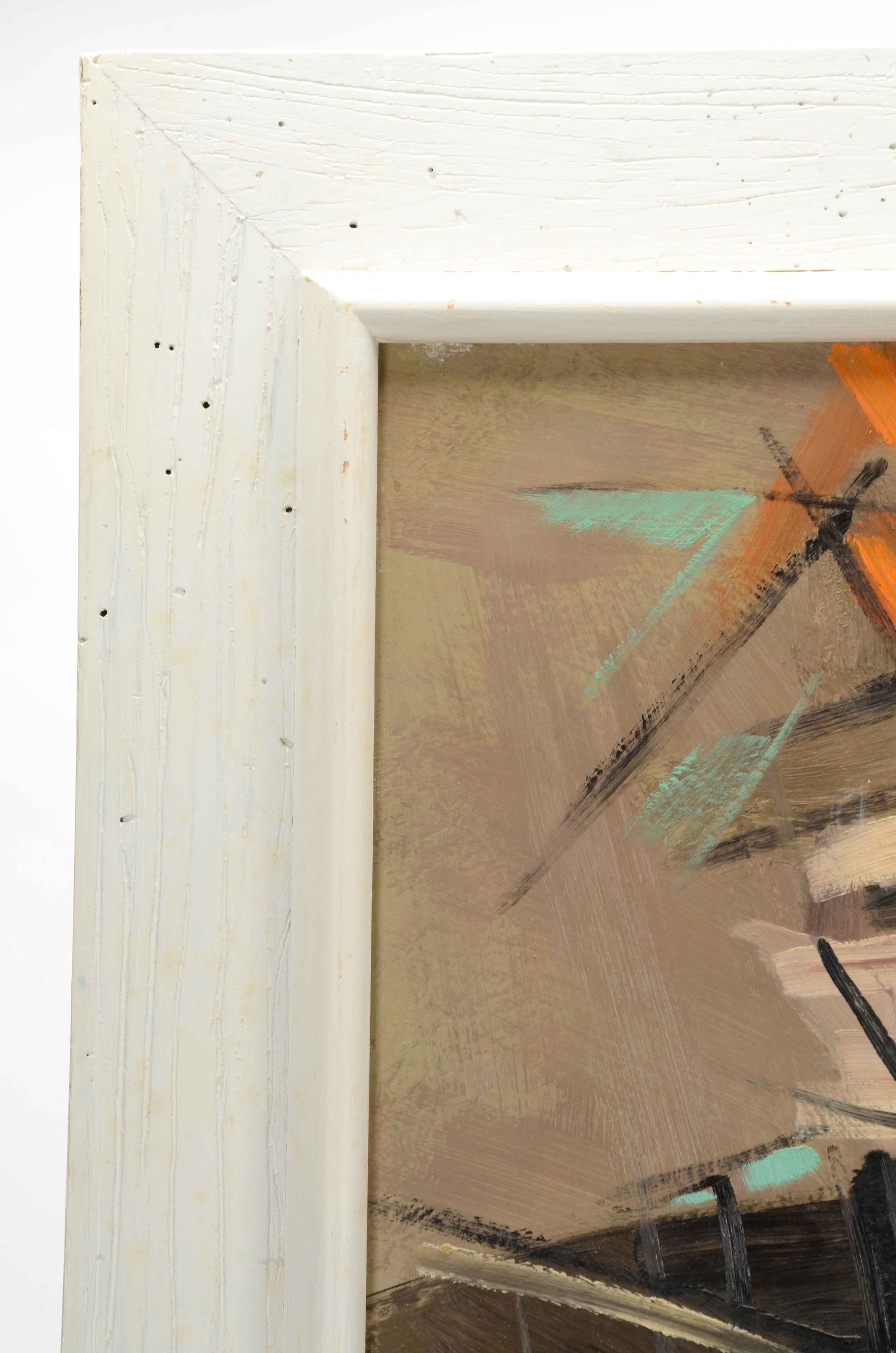 Kasan Signed Abstract Oil Painting of a Figure