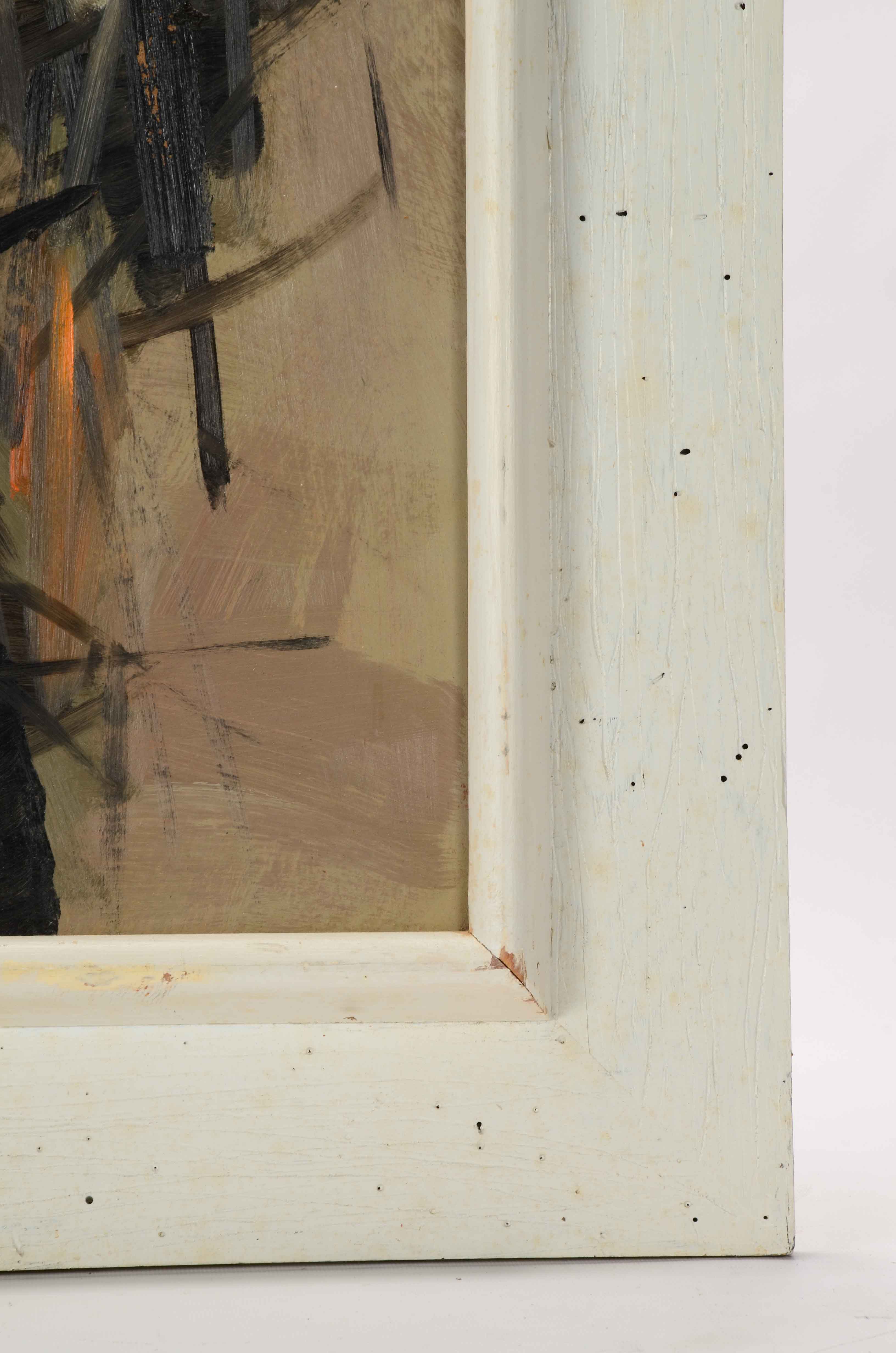 Kasan Signed Abstract Oil Painting of a Figure