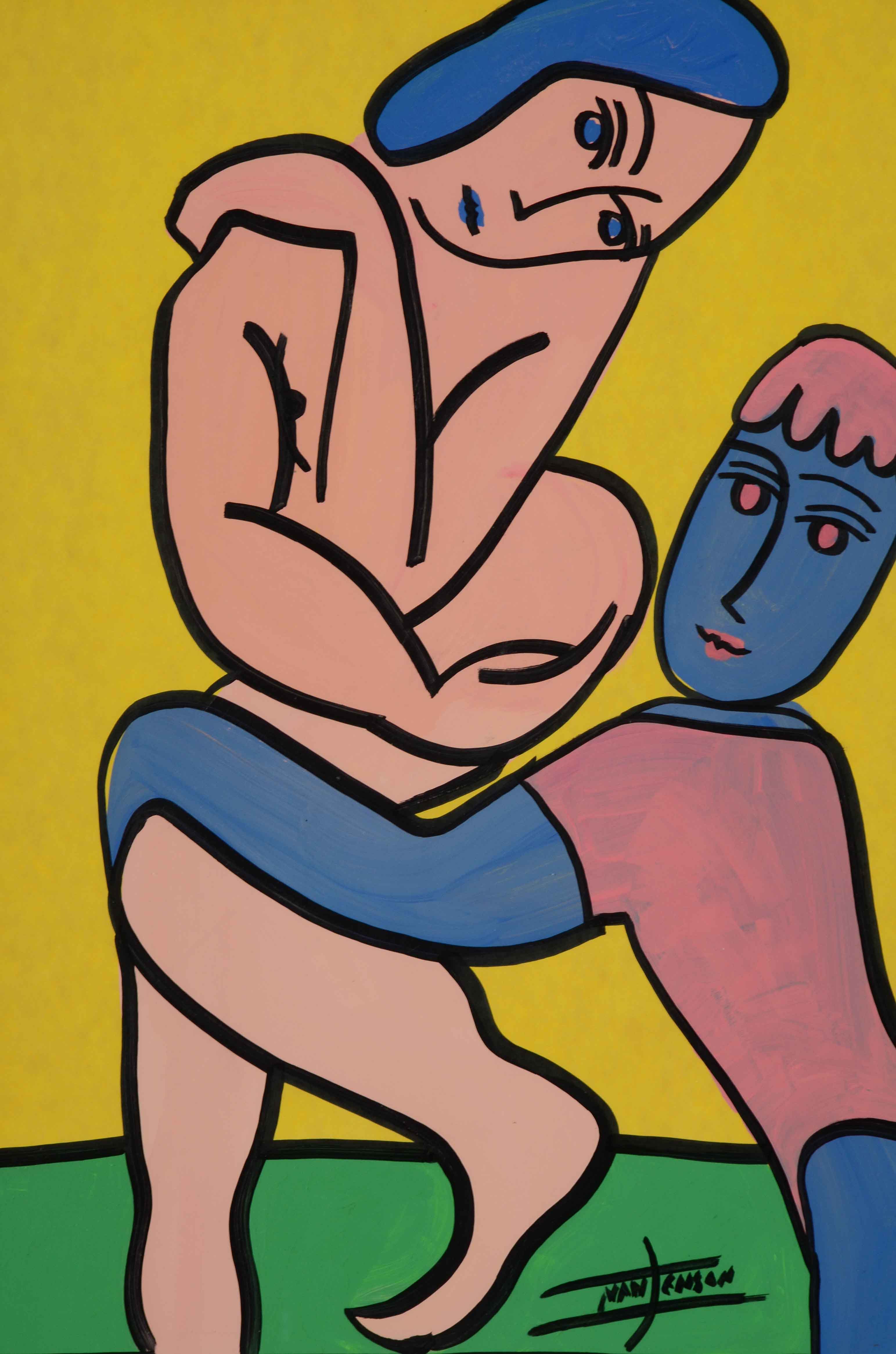 Ivan Jenson Original Acrylic Painting on Paper