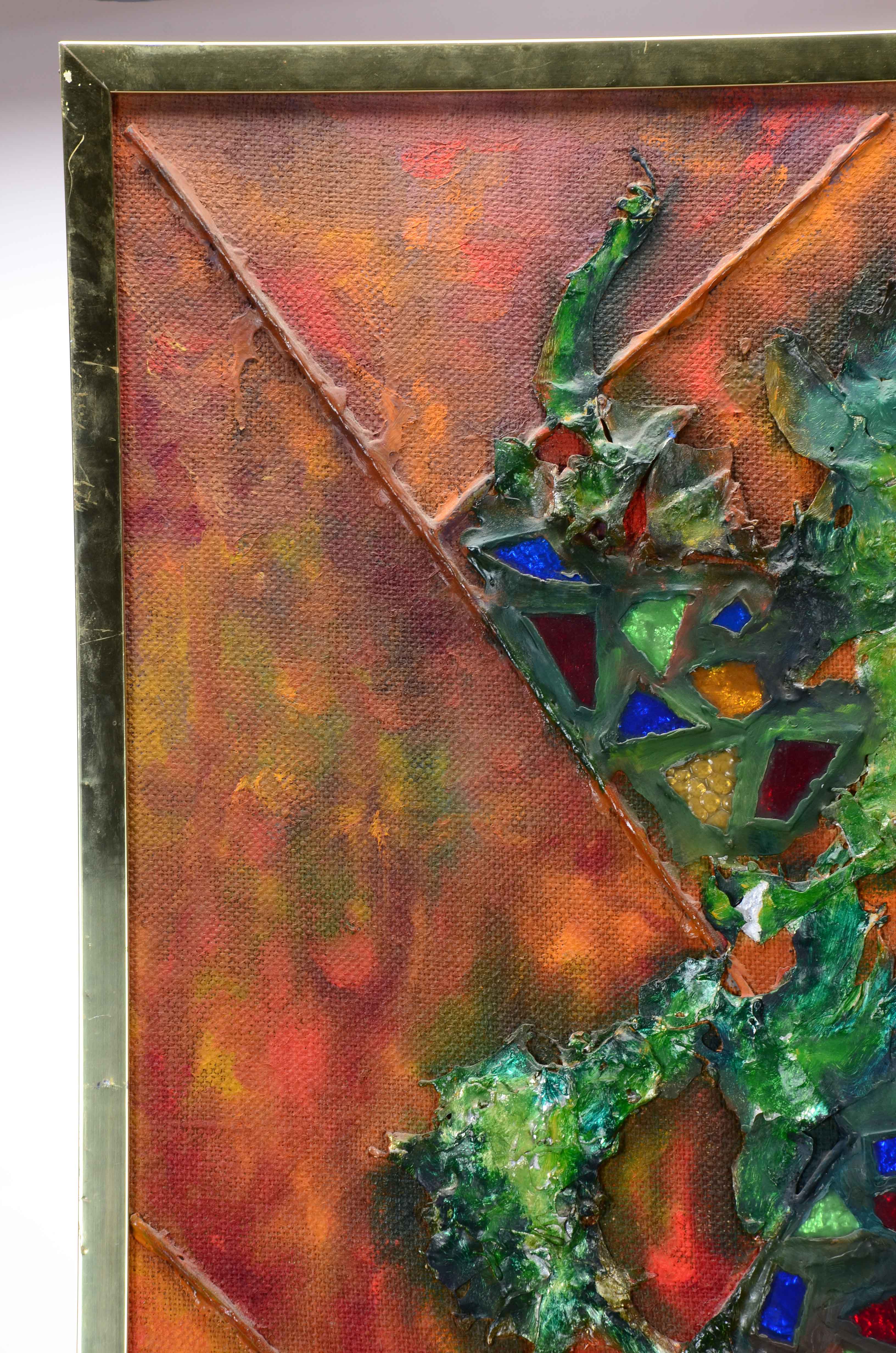 J. Keller Signed Abstract Assemblage on Board