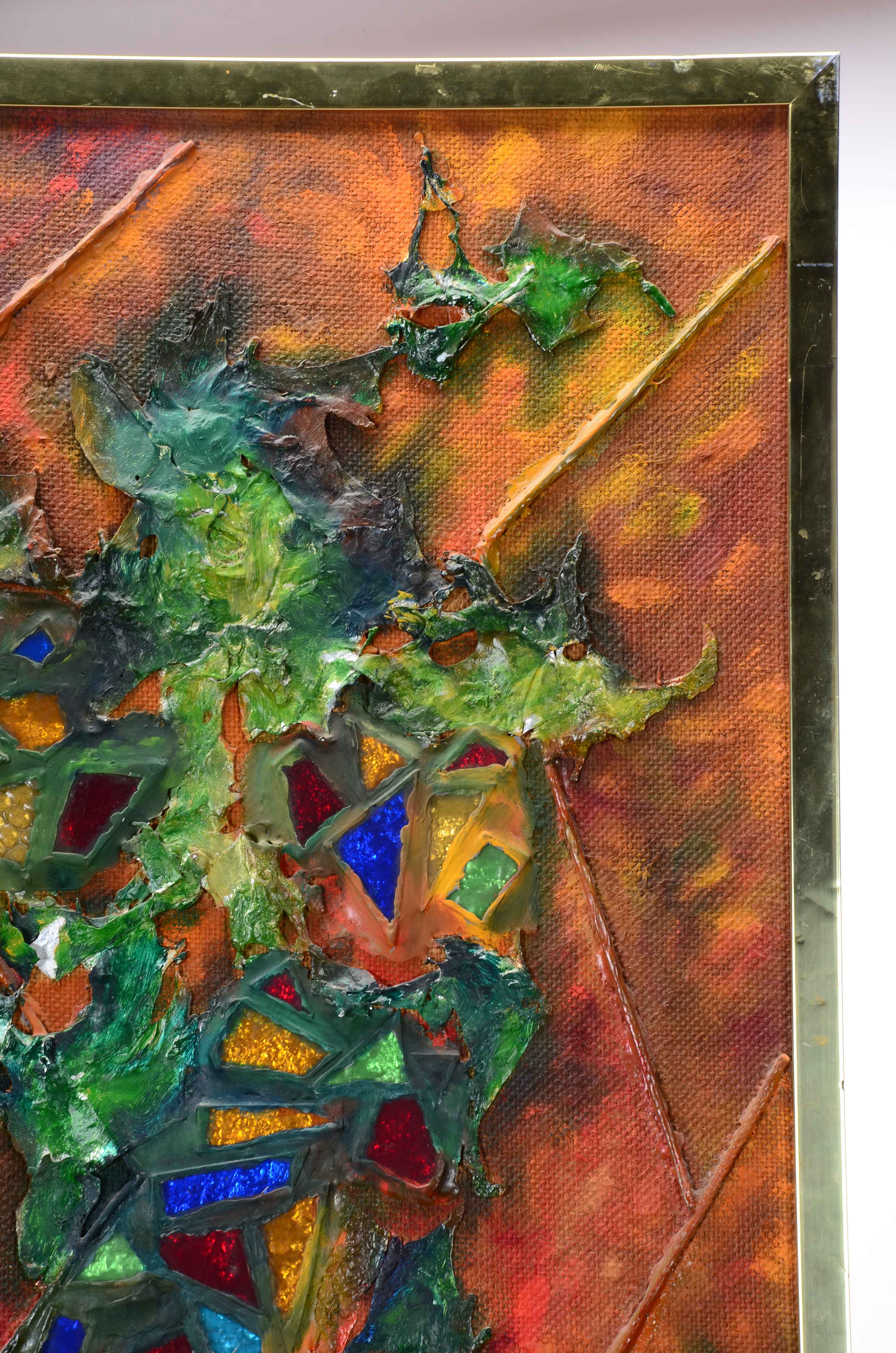 J. Keller Signed Abstract Assemblage on Board