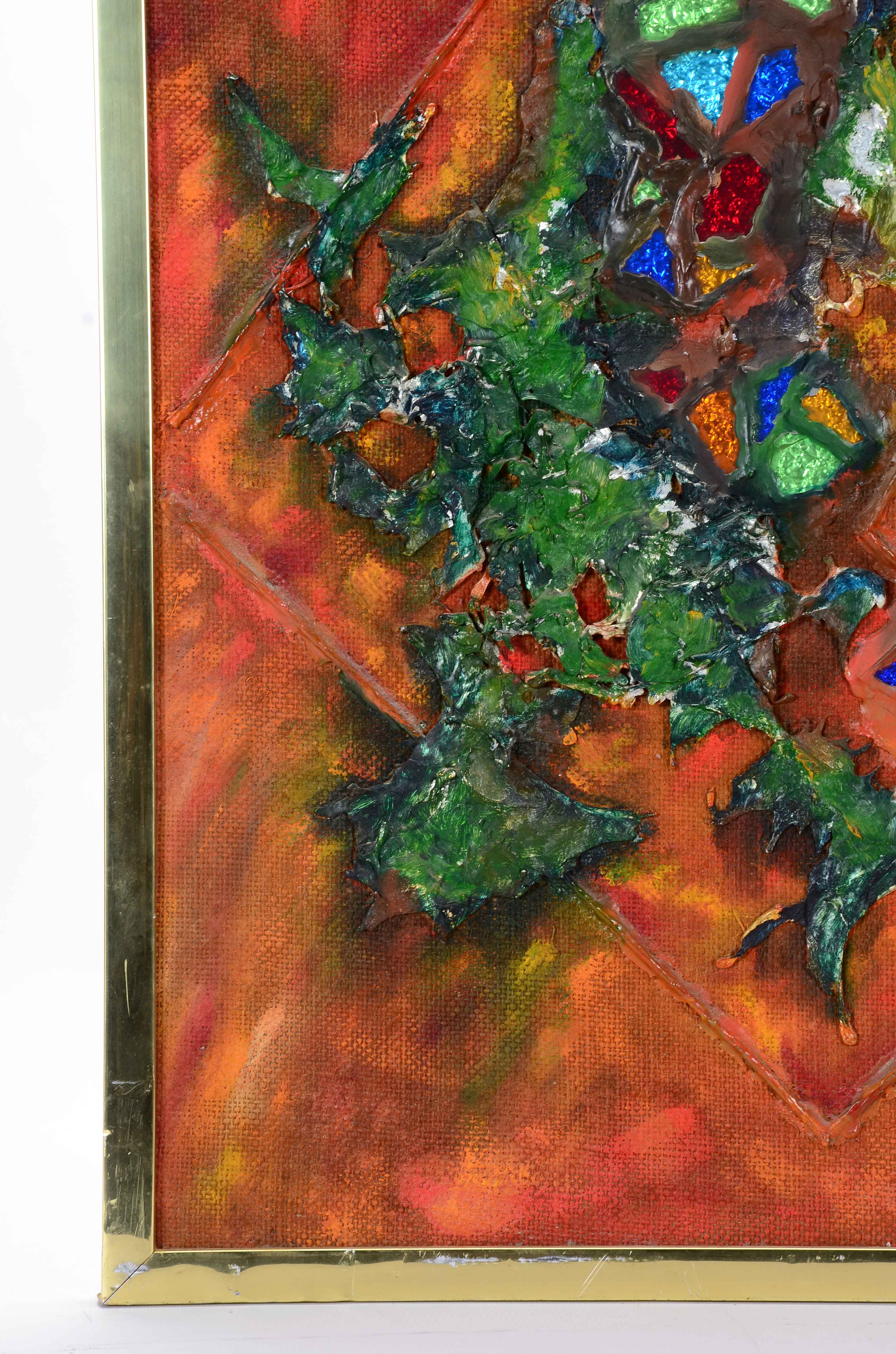 J. Keller Signed Abstract Assemblage on Board