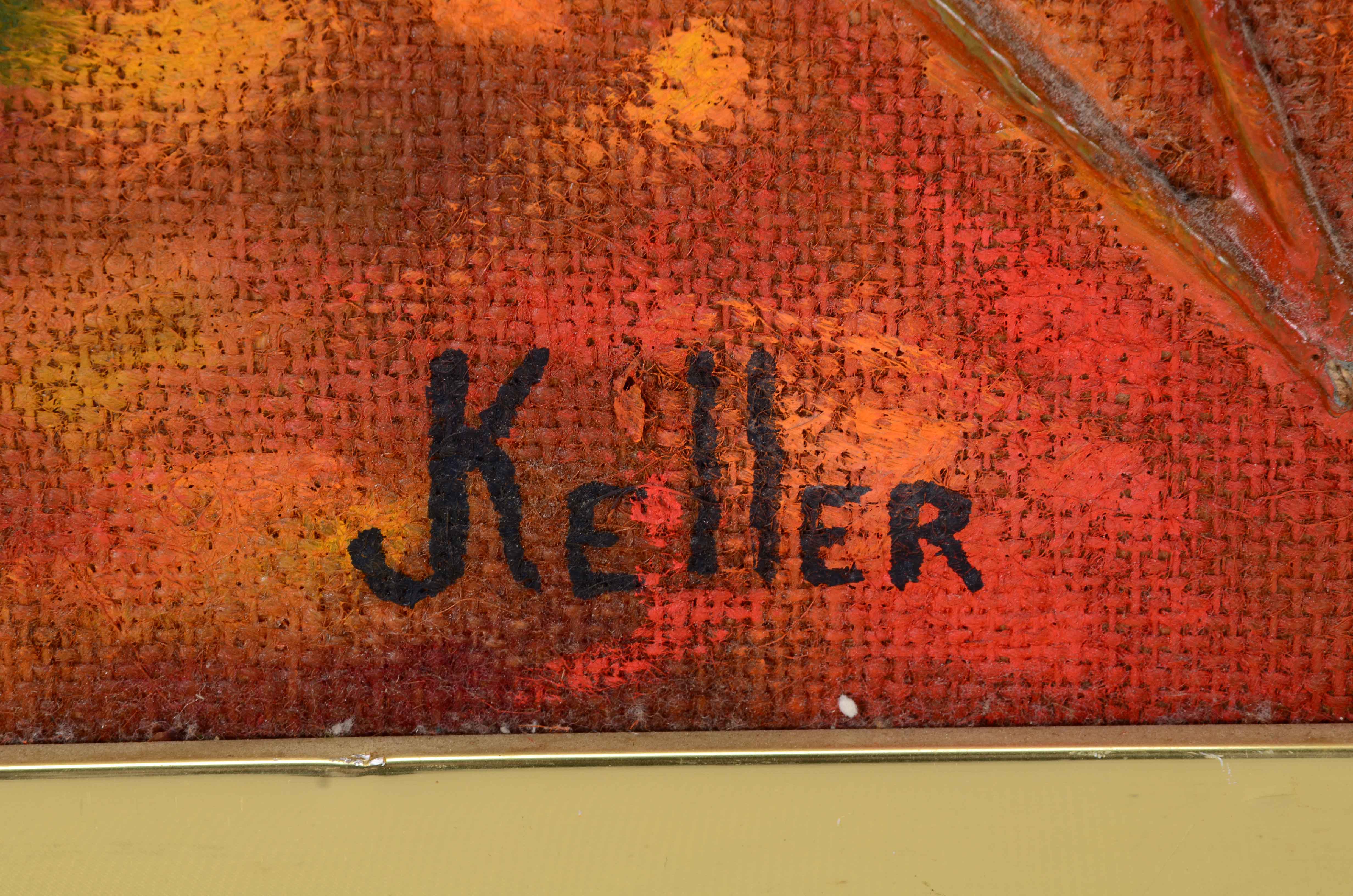 J. Keller Signed Abstract Assemblage on Board