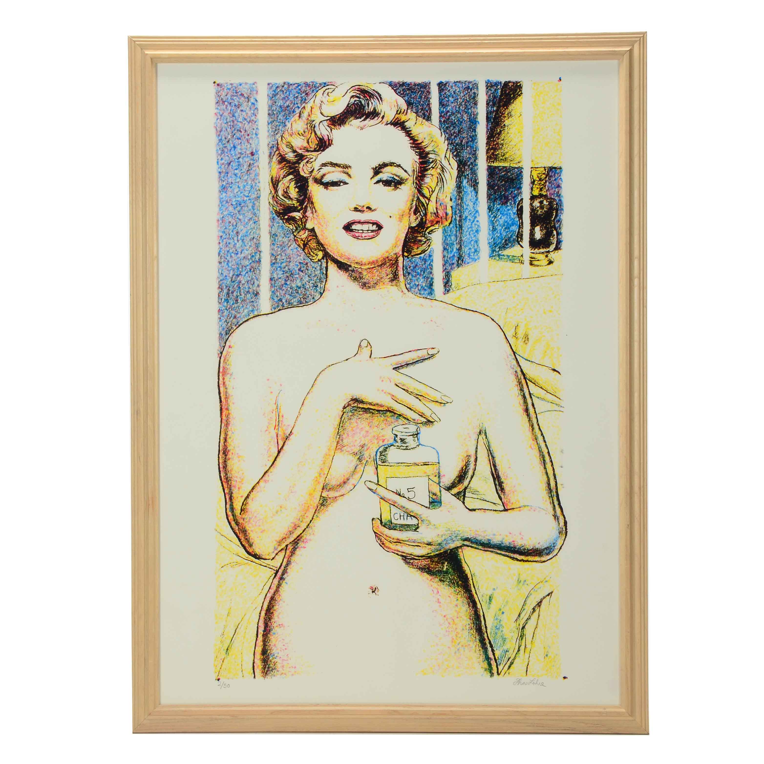 Tom Lohre Signed Limited Edition Serigraph of Marilyn Monroe