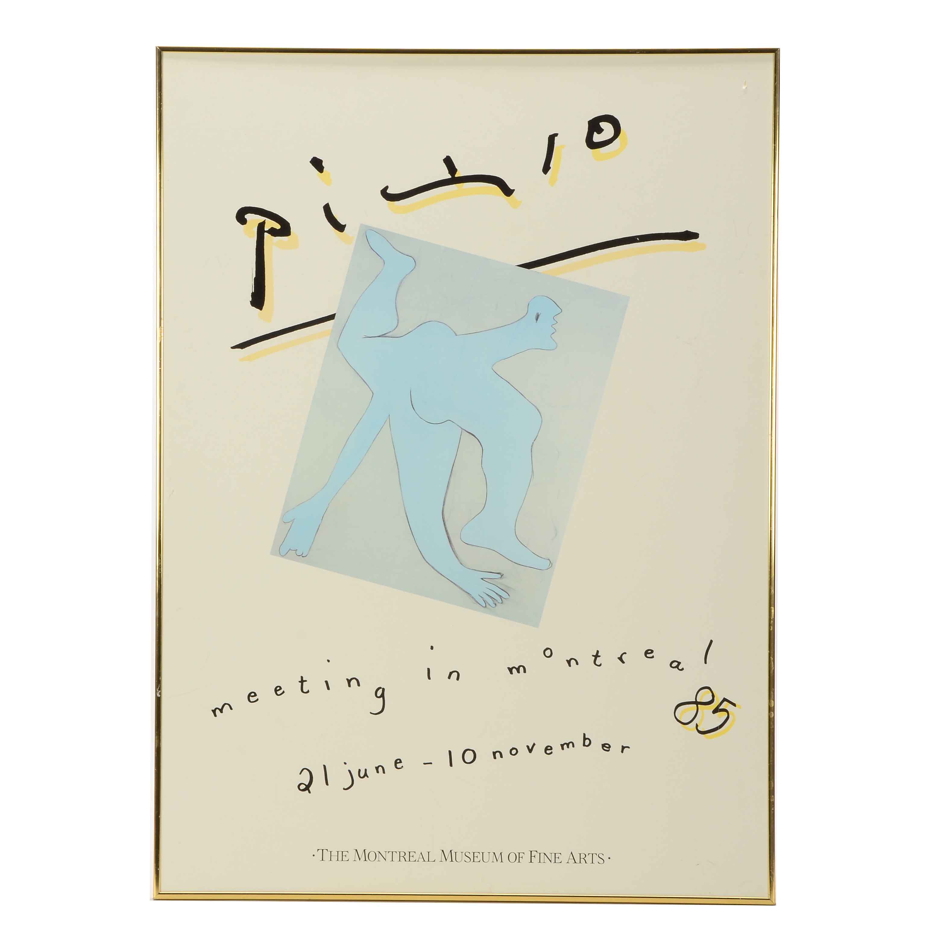 Vintage Offset Lithograph Pablo Picasso Exhibition Poster