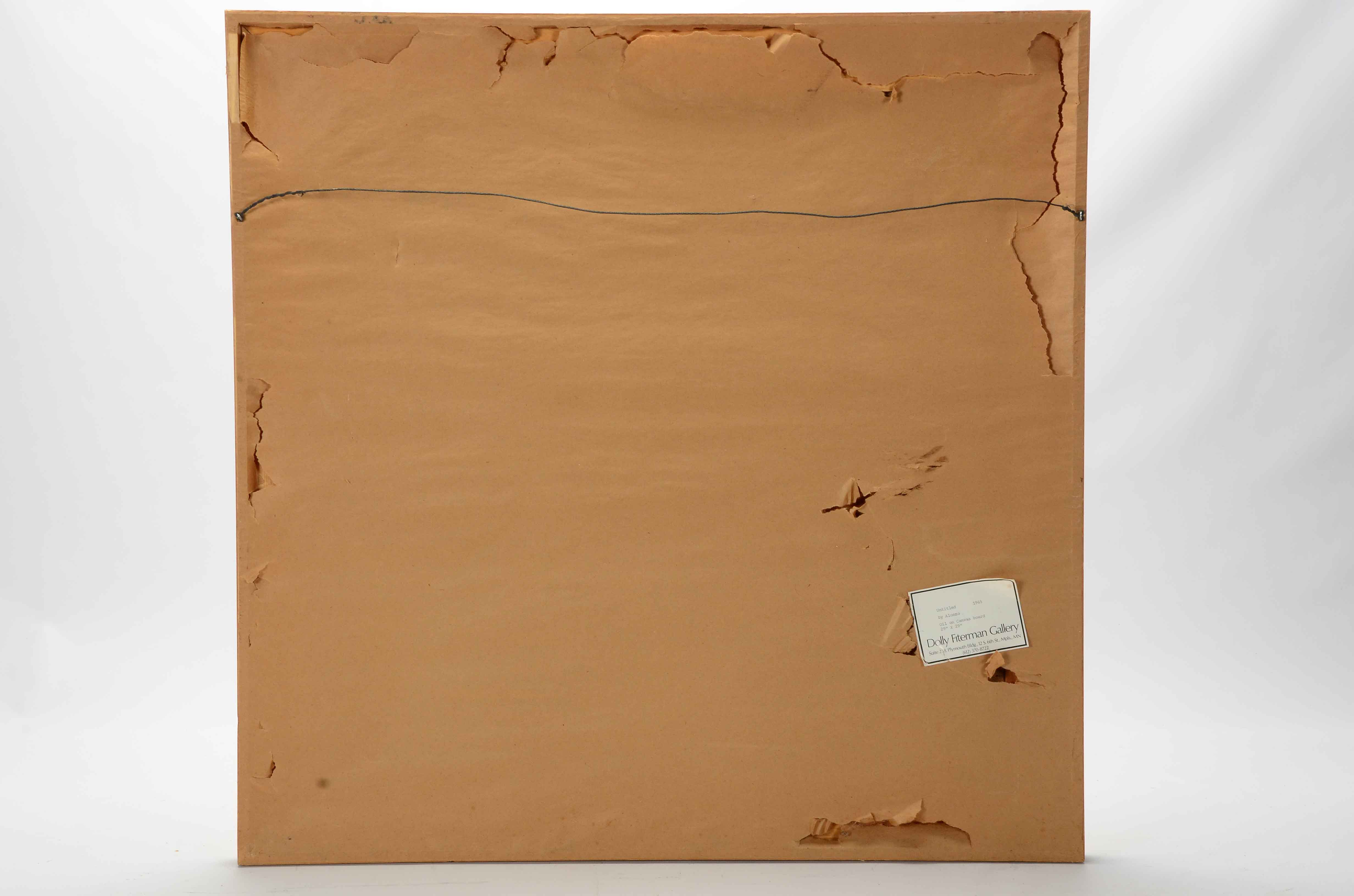 Alonzo Signed Oil on Masonite Abstract Painting