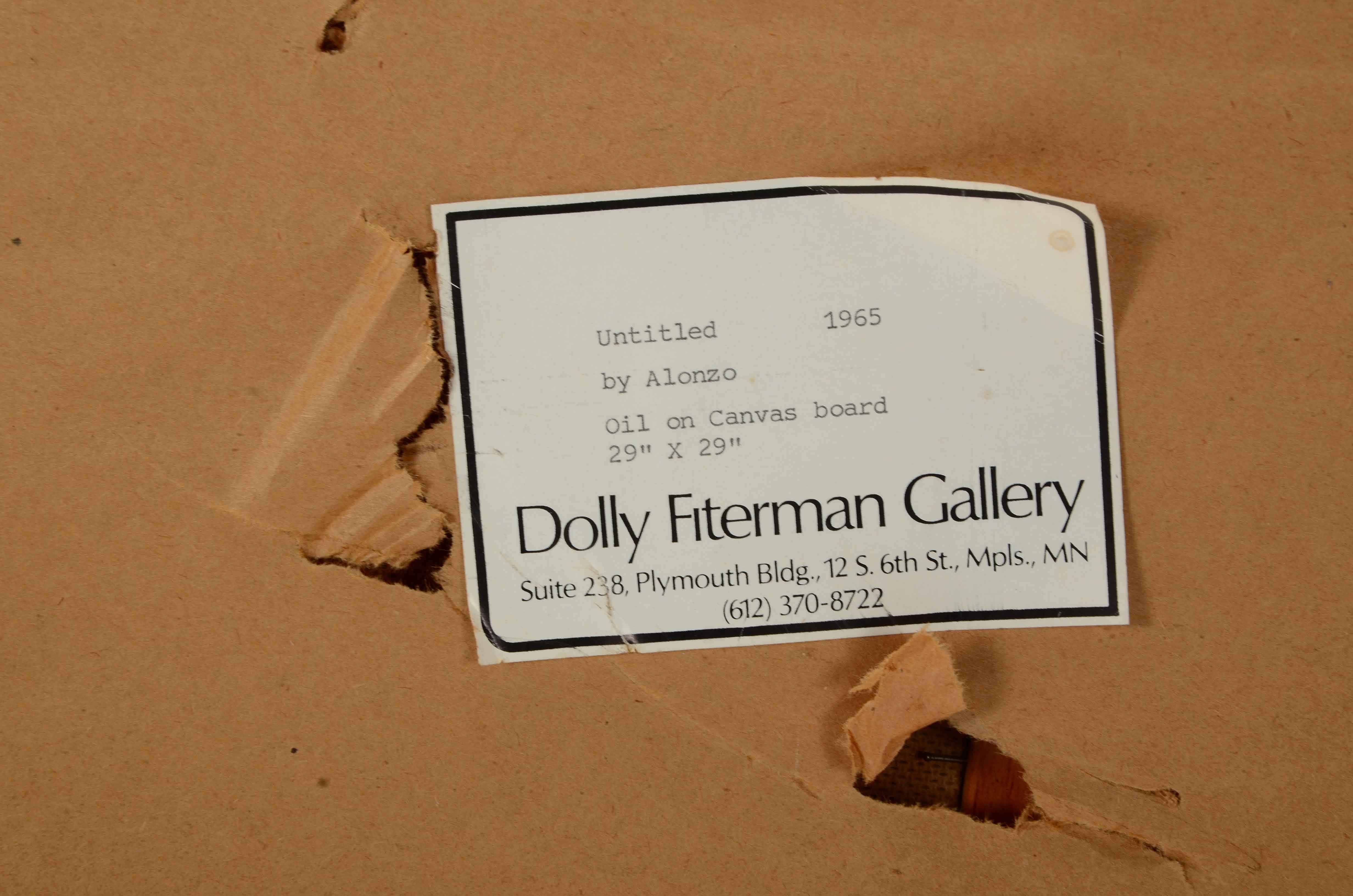 Alonzo Signed Oil on Masonite Abstract Painting