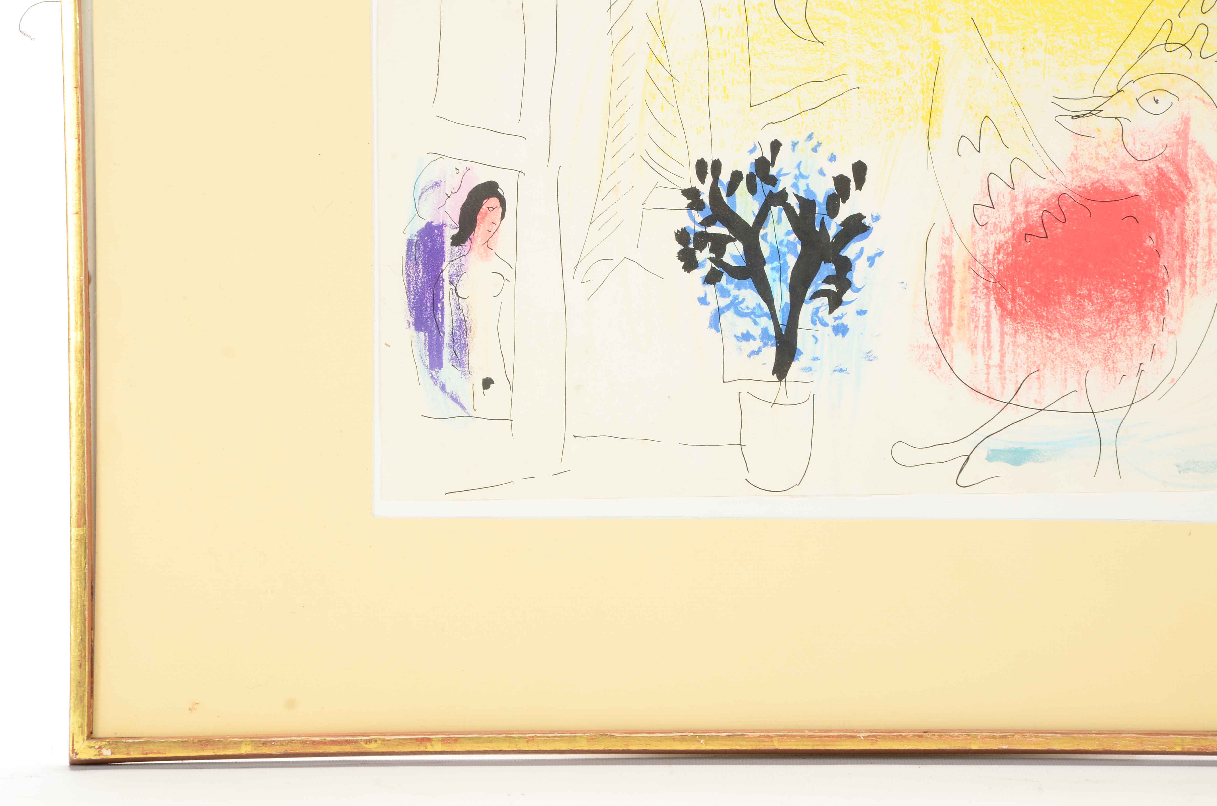 Jacques Lassaigne 1957 Publication Page After Marc Chagall's "Le Coq Rouge"