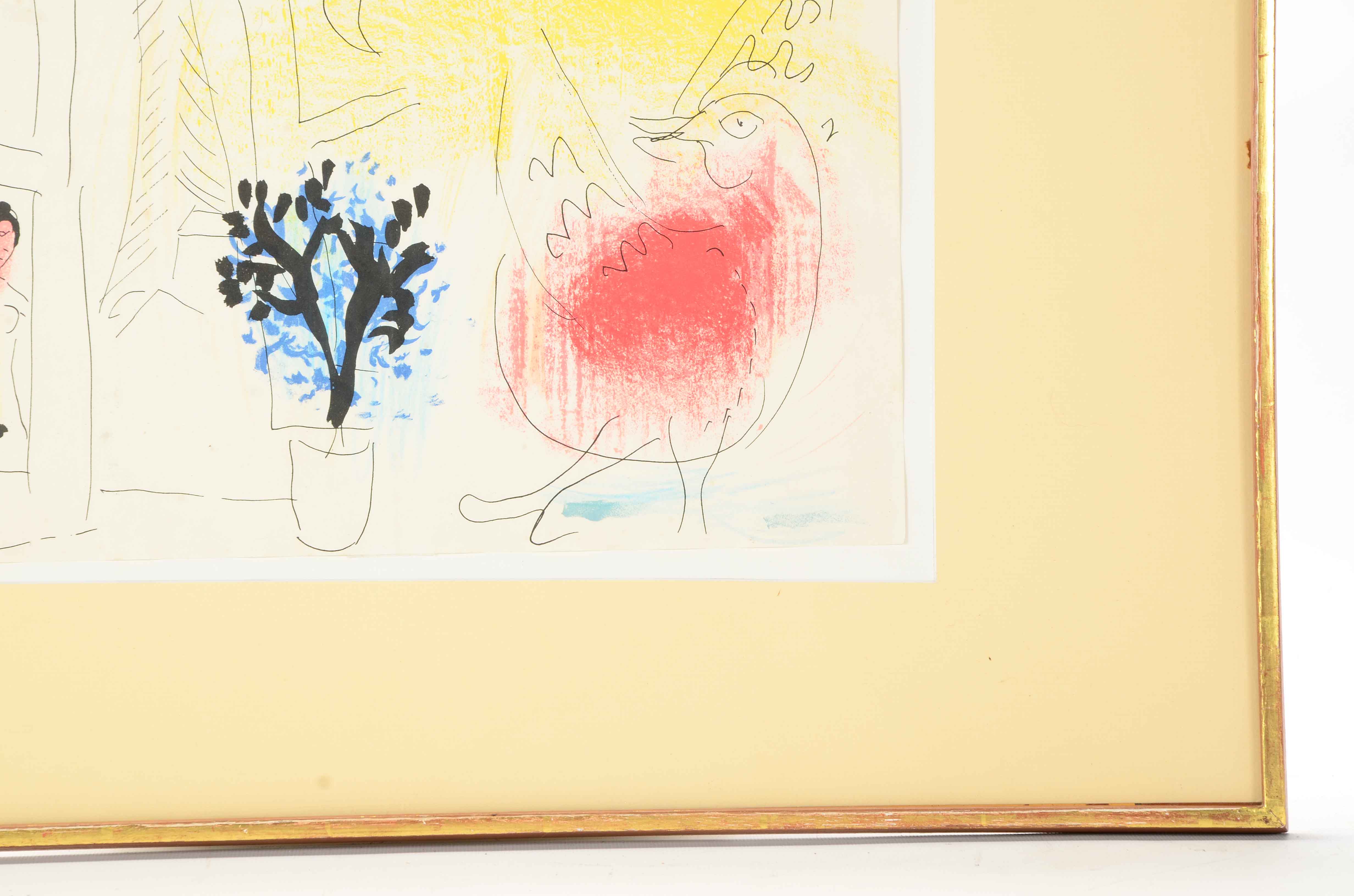 Jacques Lassaigne 1957 Publication Page After Marc Chagall's "Le Coq Rouge"