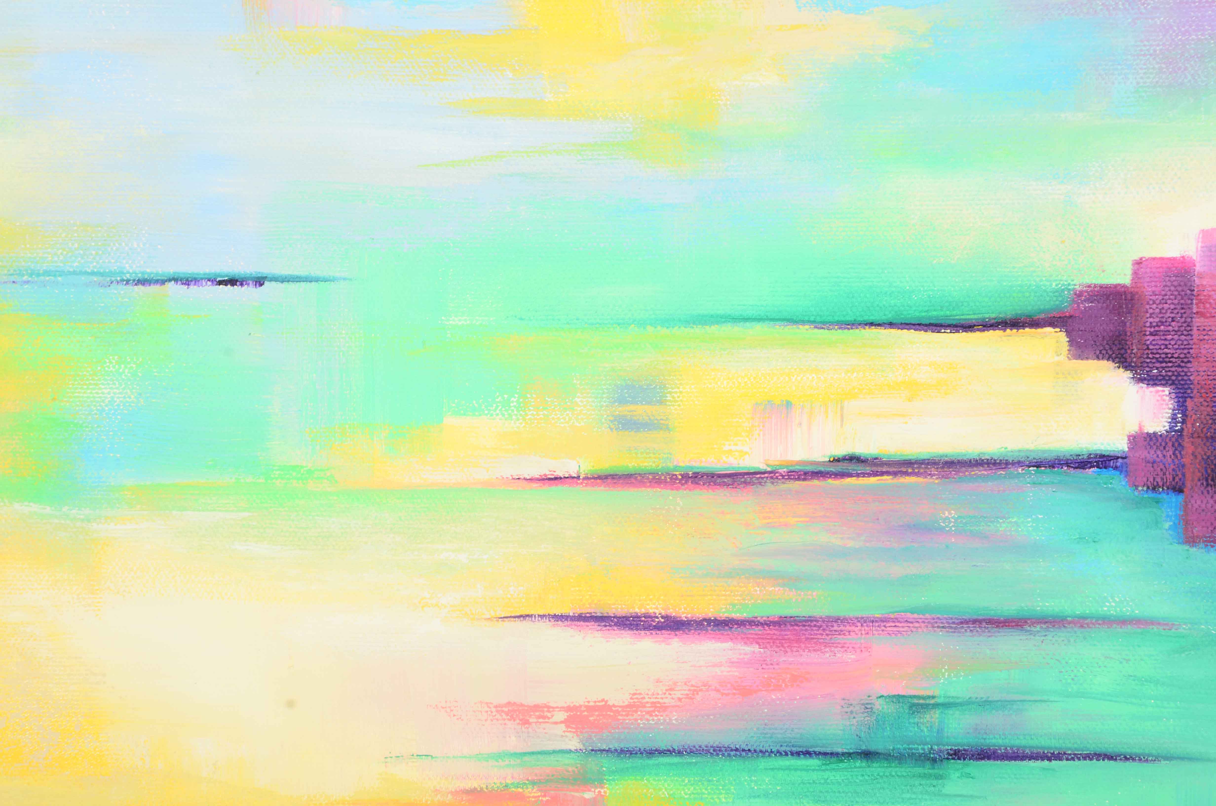 Sanna Original Acrylic on Canvas Triptych "Sanctuary"