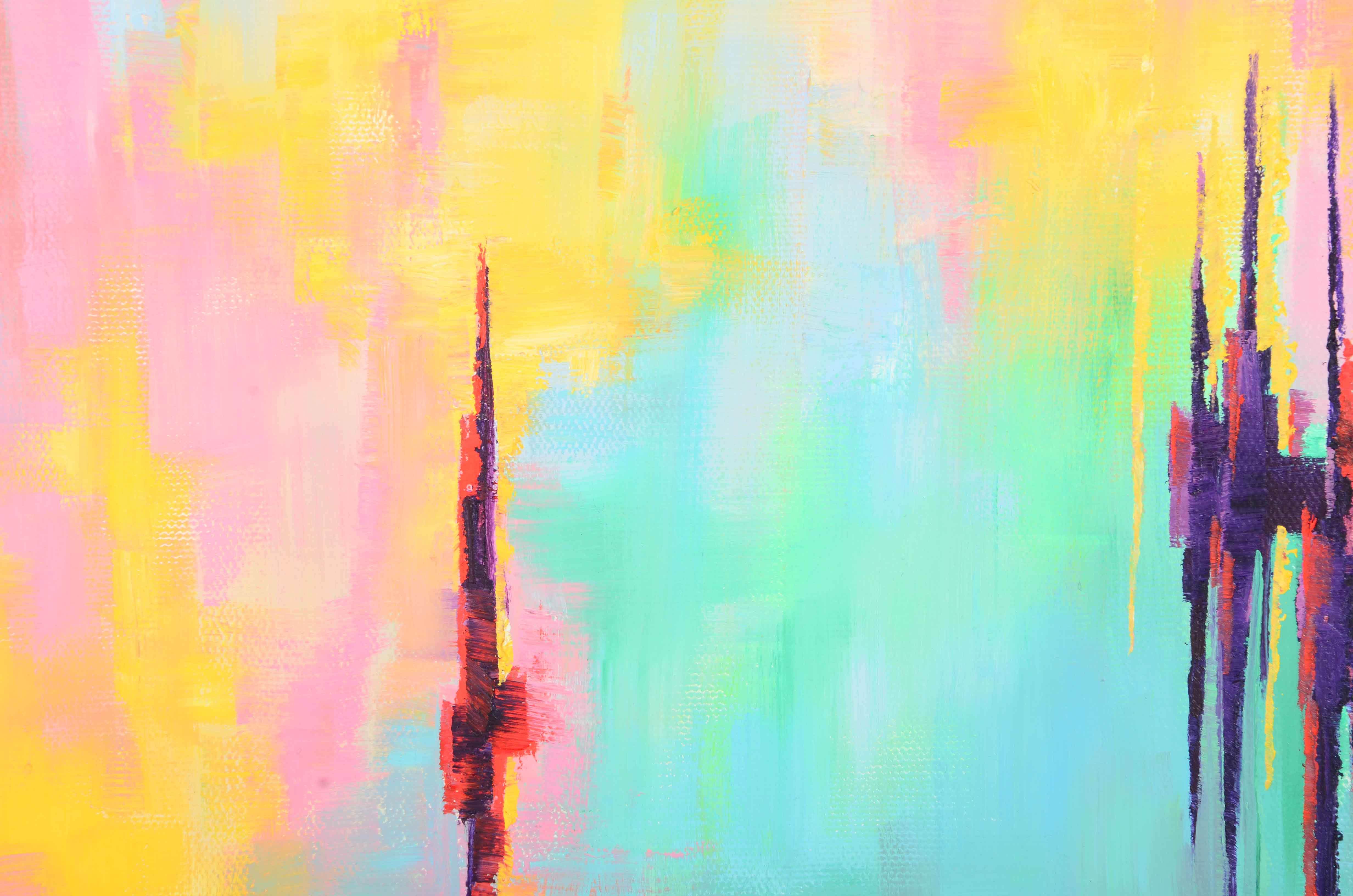 Sanna Original Acrylic on Canvas Triptych "Sanctuary"