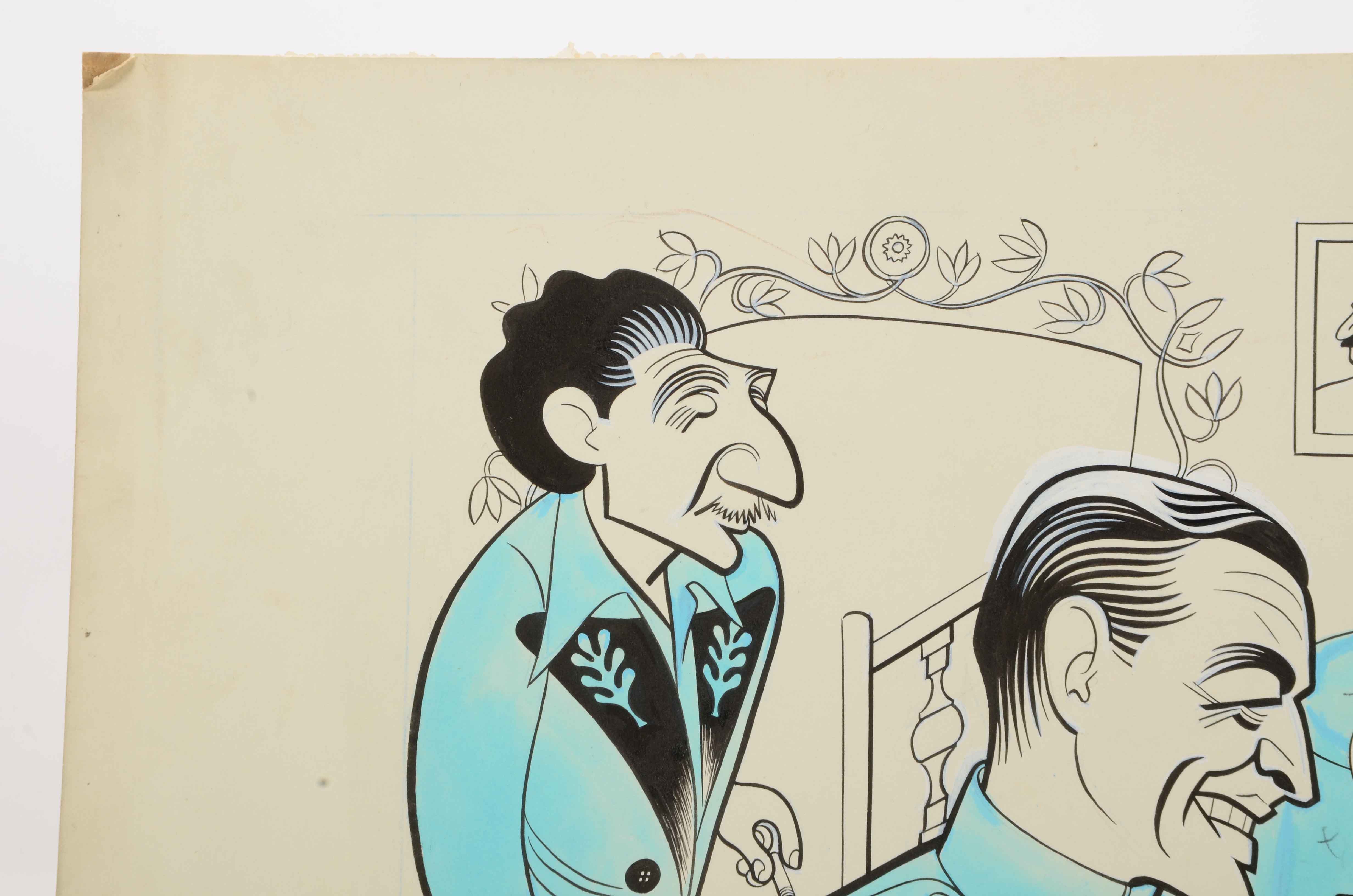 Sam Norkin Original Mixed Media Illustration "The Big Two"